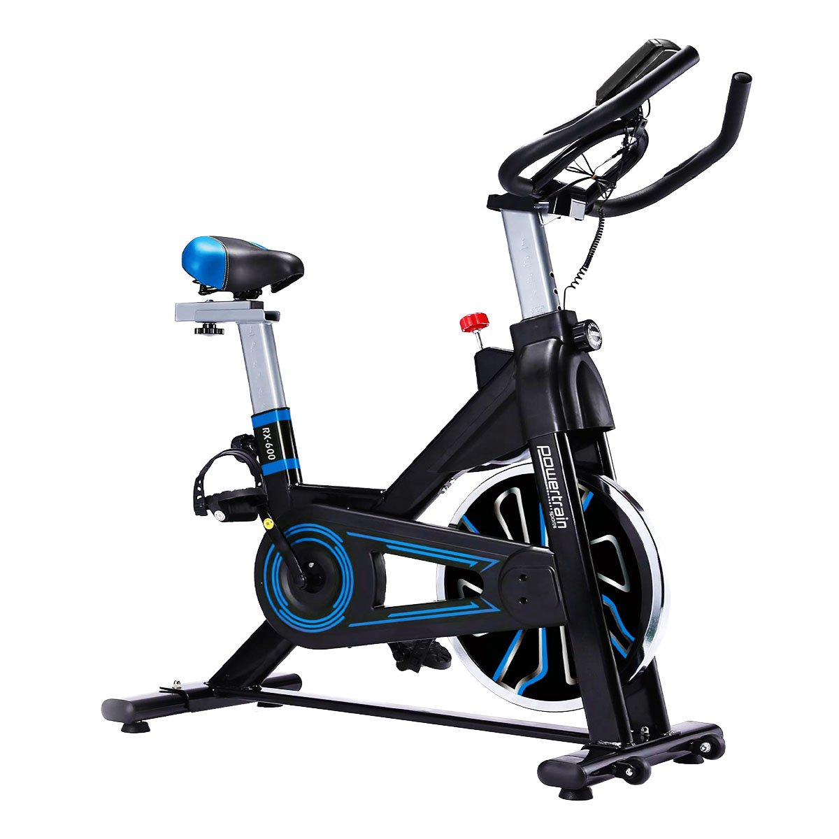 Adjustable LCD Spin Bike with Shock Absorption - PowerTrain