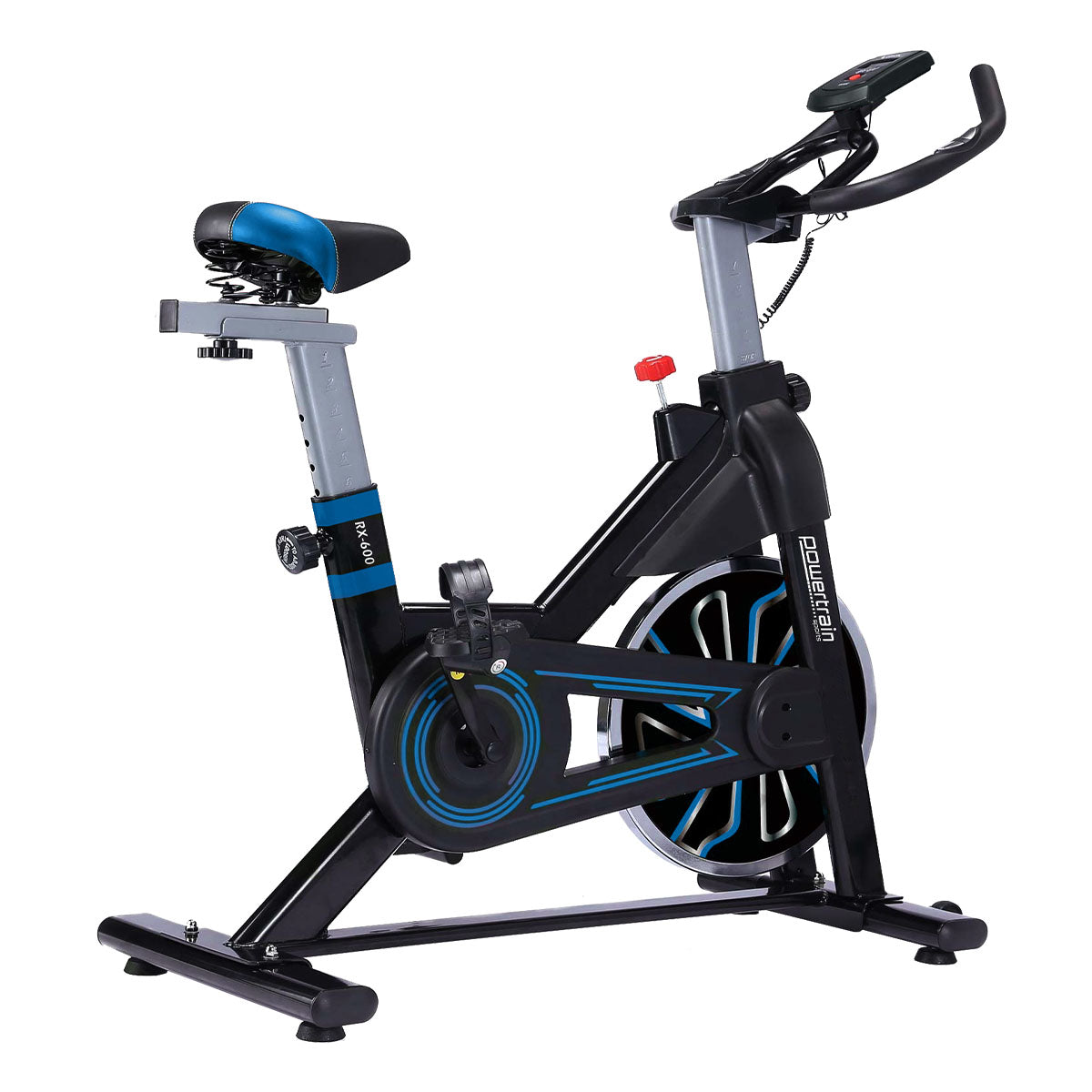 Adjustable LCD Spin Bike with Shock Absorption - PowerTrain