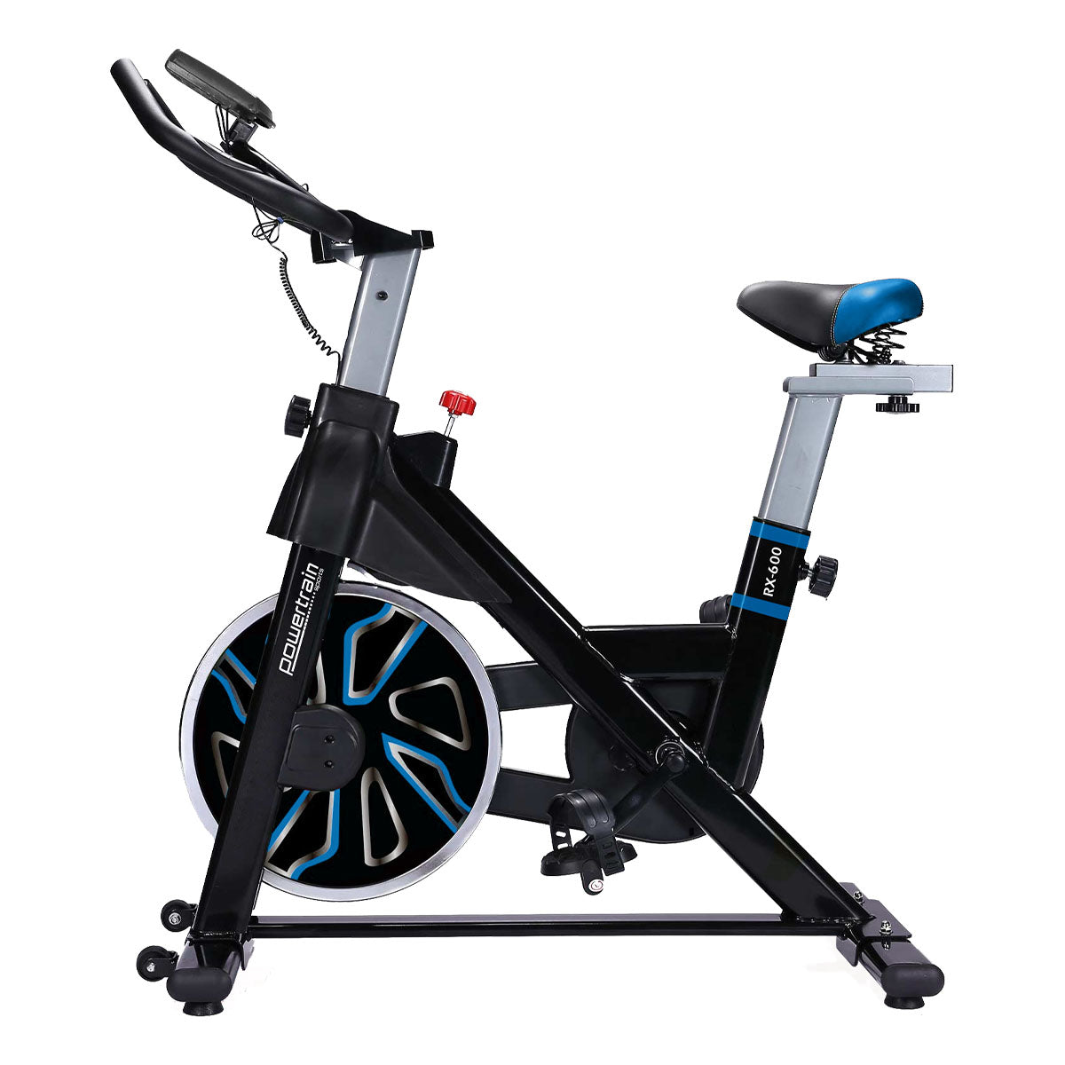 Adjustable LCD Spin Bike with Shock Absorption - PowerTrain