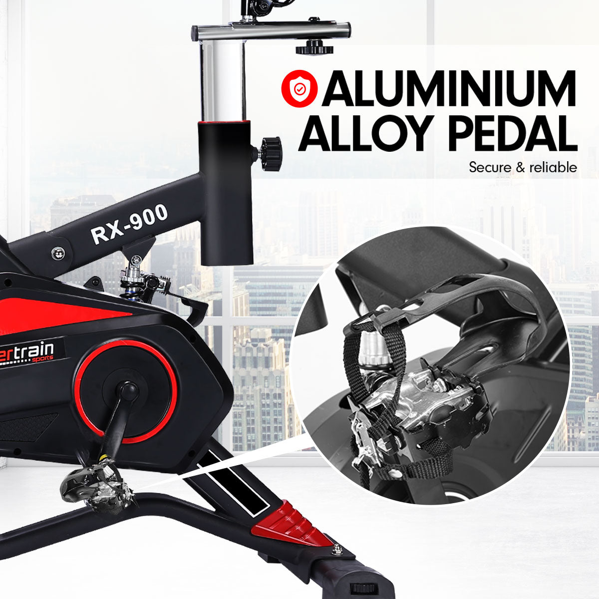 Adjustable Flywheel Spin Bike with LCD Display - Powertrain