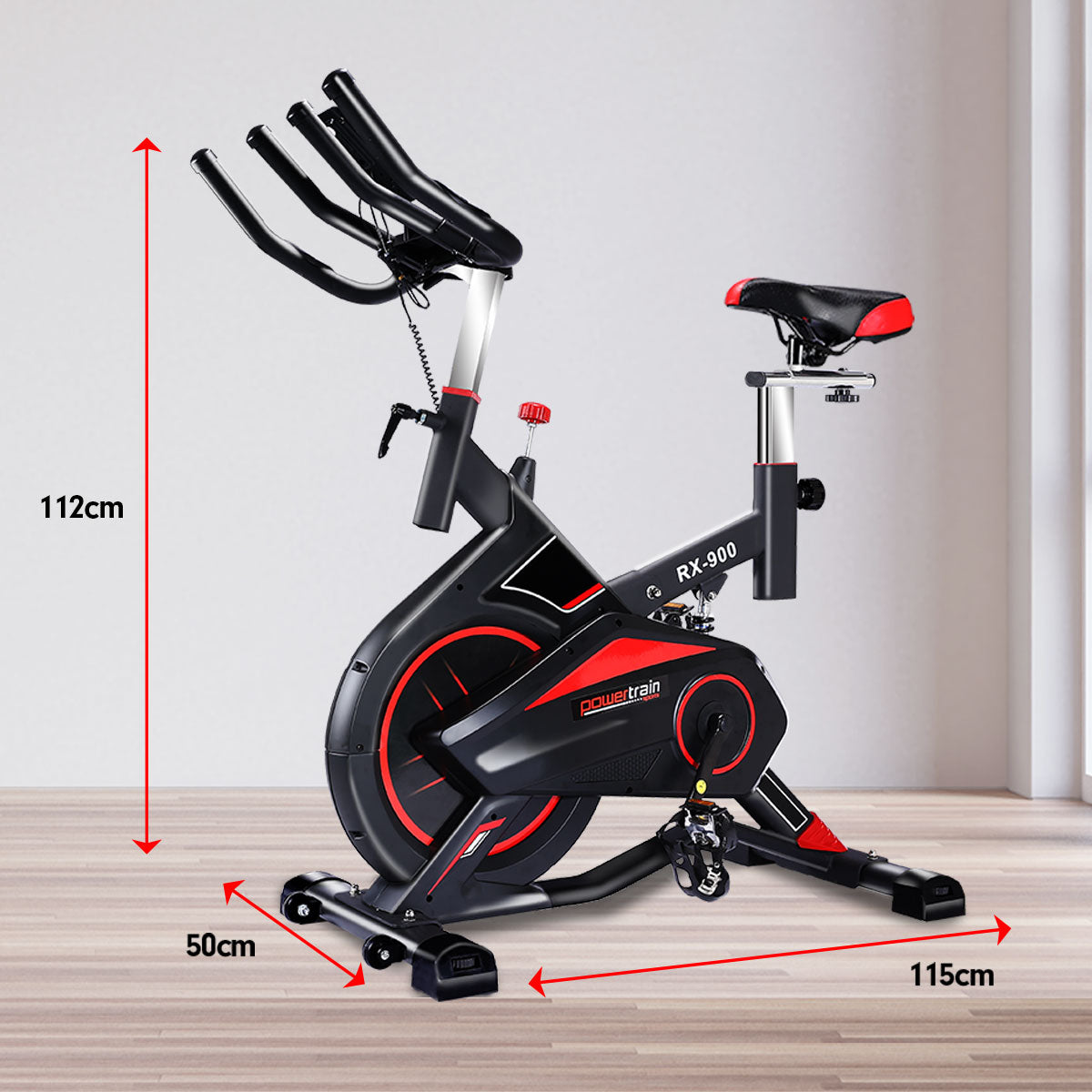 Adjustable Flywheel Spin Bike with LCD Display - Powertrain