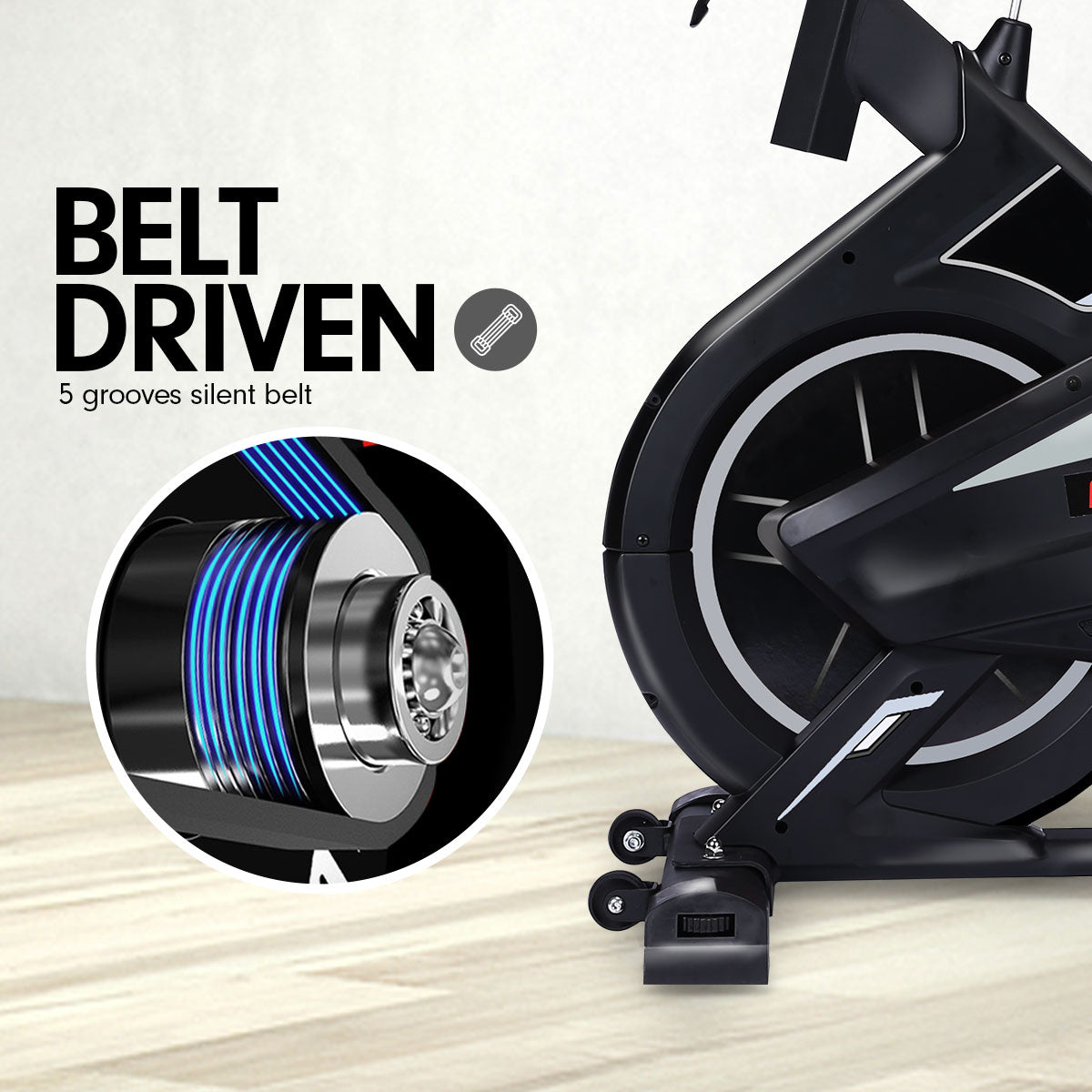 Adjustable Flywheel Spin Bike with LCD Monitor - Powertrain