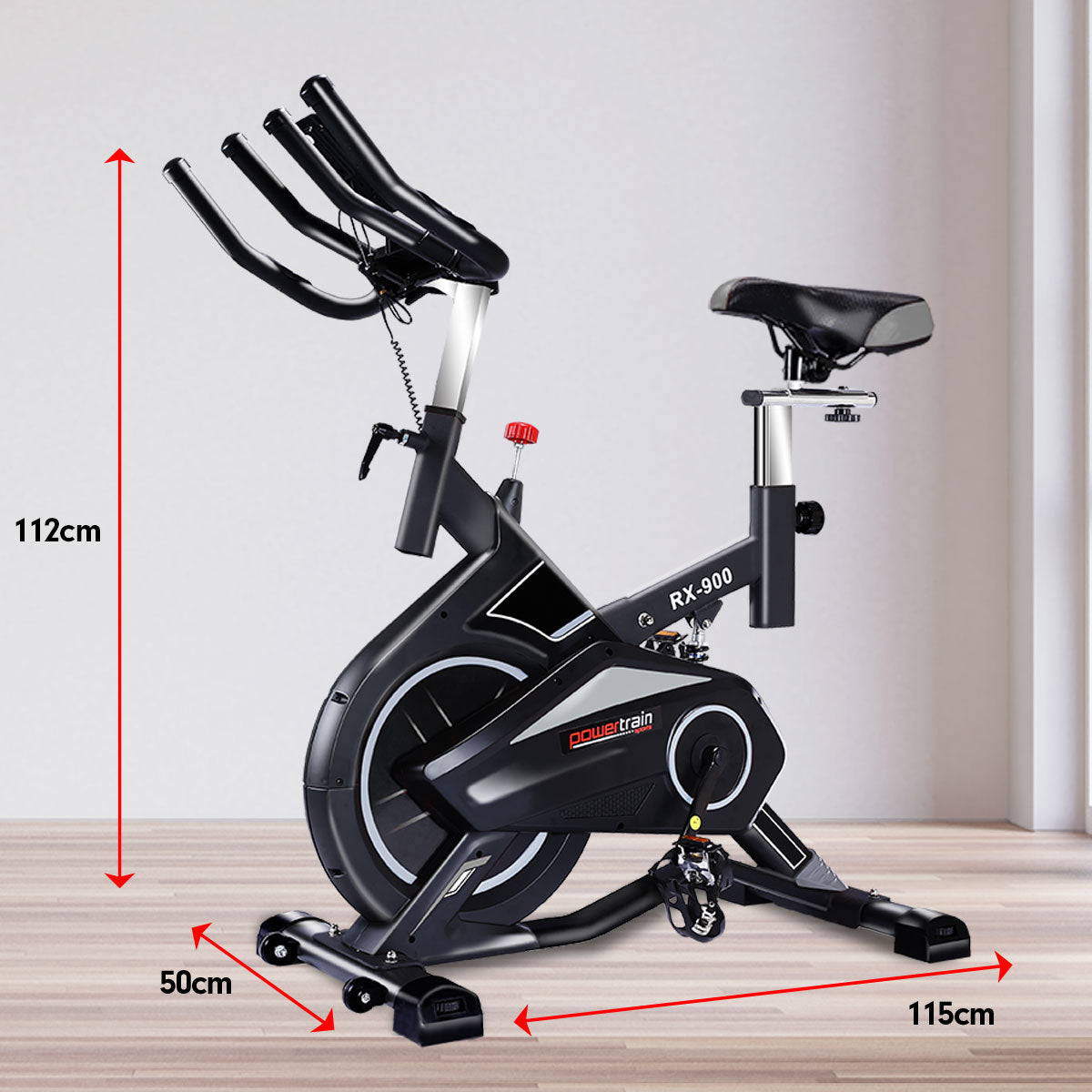 Adjustable Flywheel Spin Bike with LCD Monitor - Powertrain