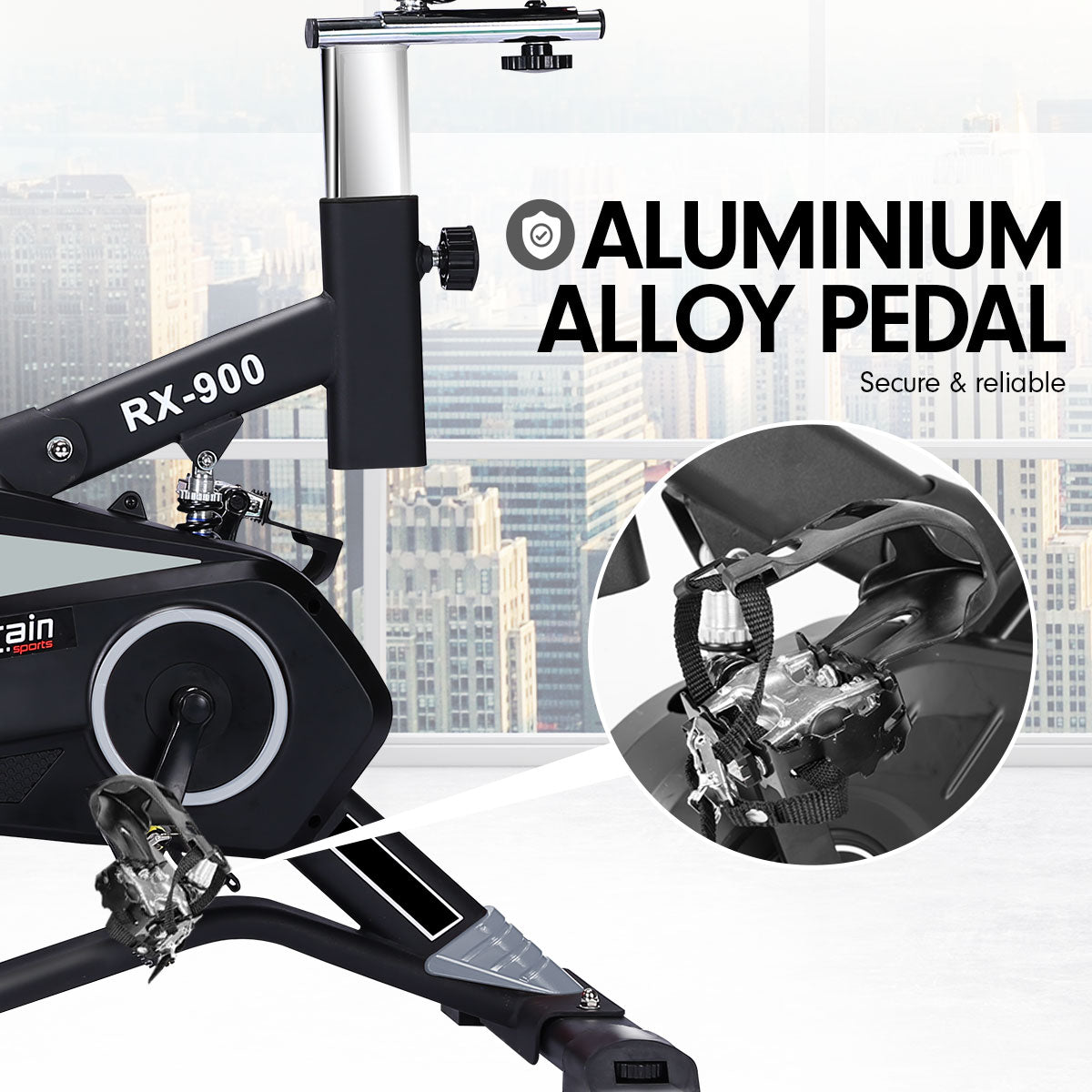 Adjustable Flywheel Spin Bike with LCD Monitor - Powertrain