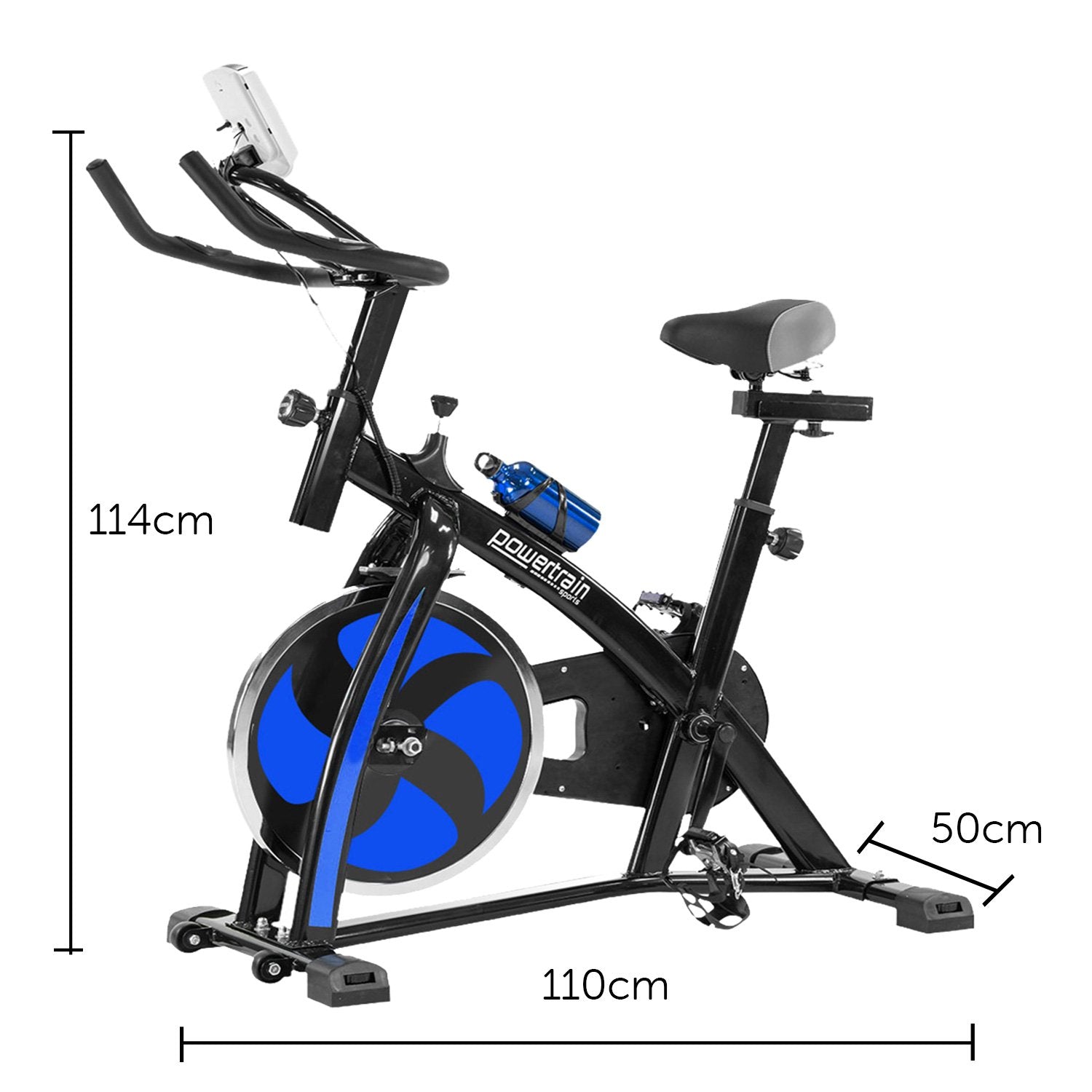 Heavy Flywheel Spin Bike, LCD Display, Adjustable Seat - PowerTrain