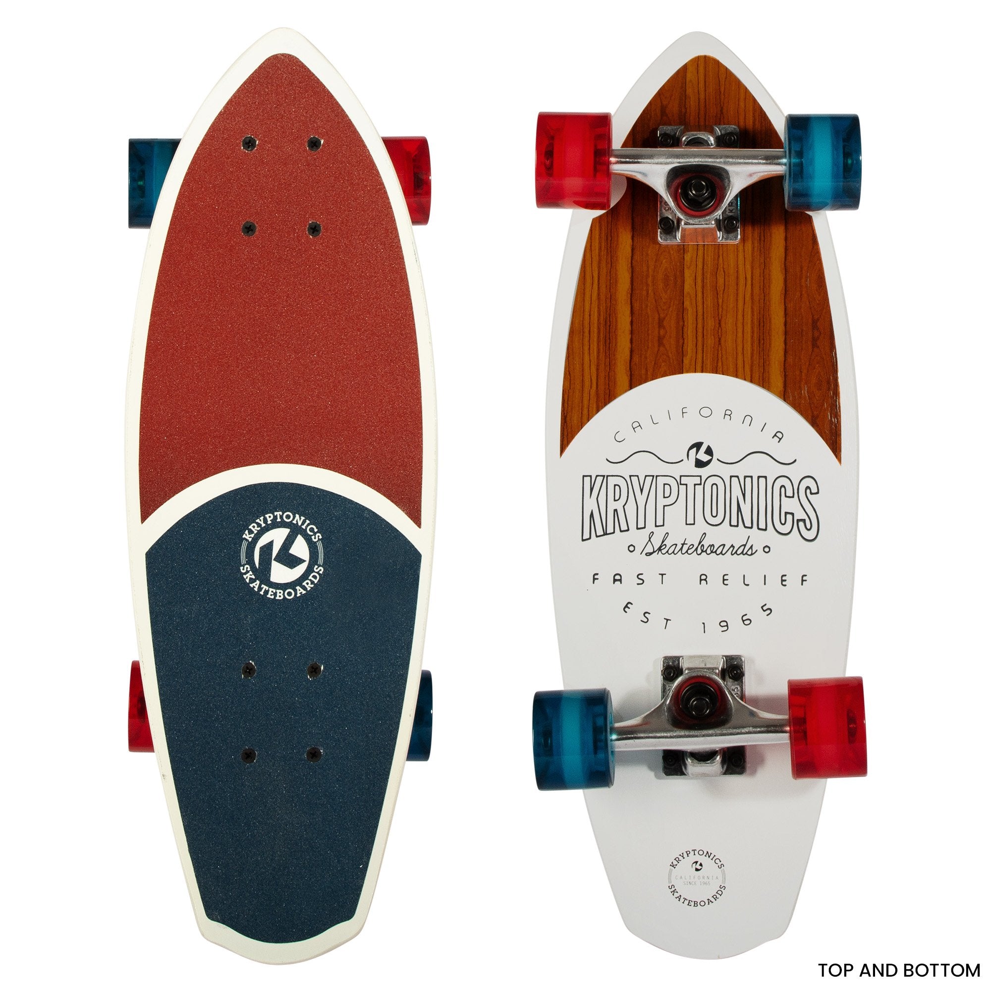 Kryptonics 23" Maple Wood Mini Fat Cruiser Board with ABEC 3 Bearings