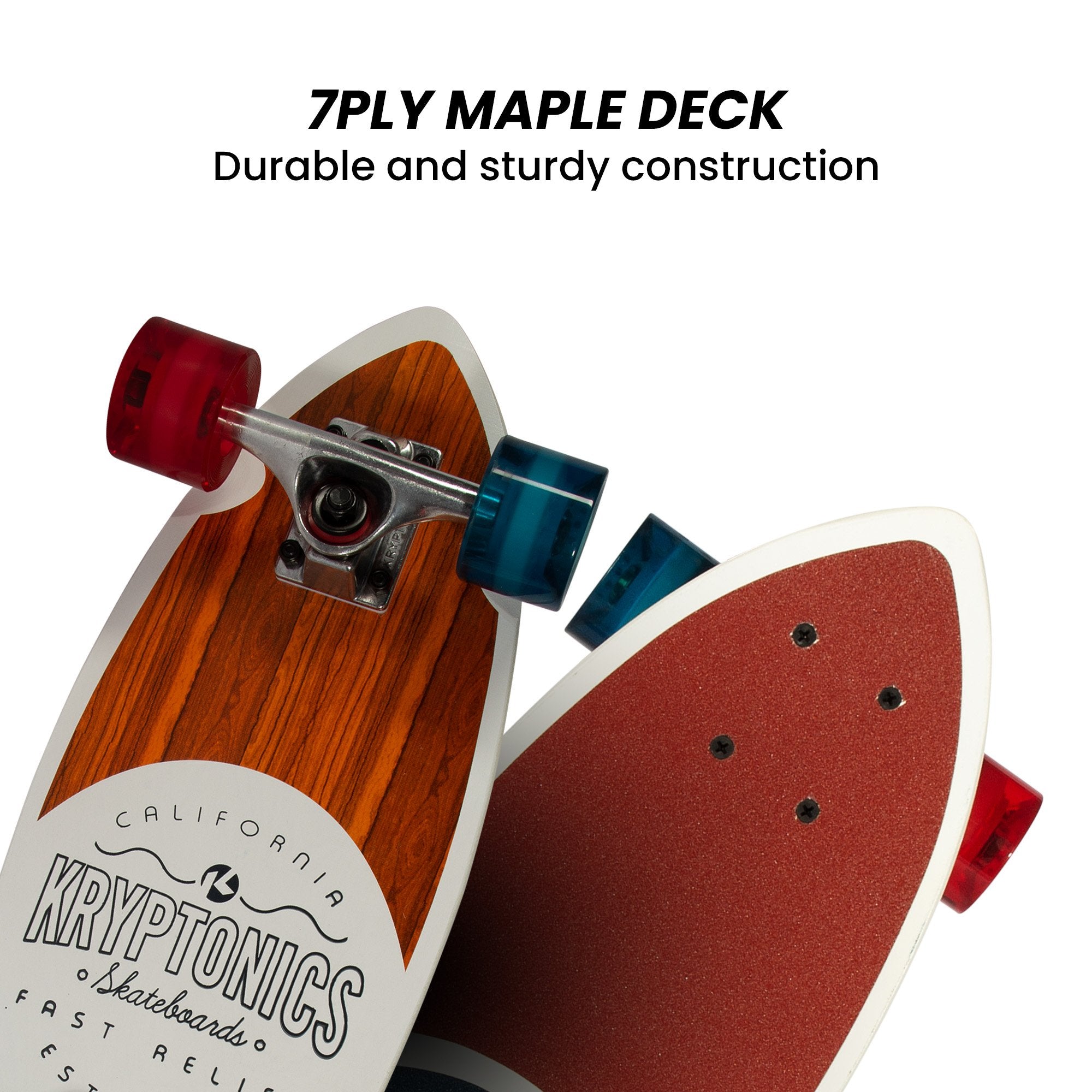 Kryptonics 23" Maple Wood Mini Fat Cruiser Board with ABEC 3 Bearings