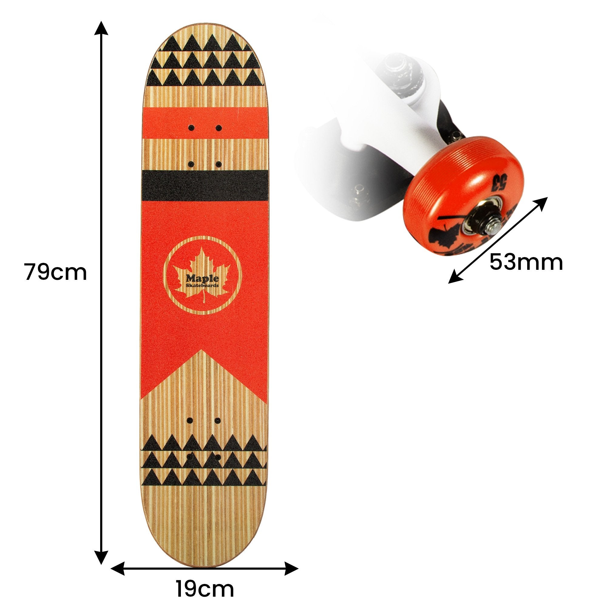 Durable 31" Maple Skateboard, Composite Trucks, ABEC 3 Bearings