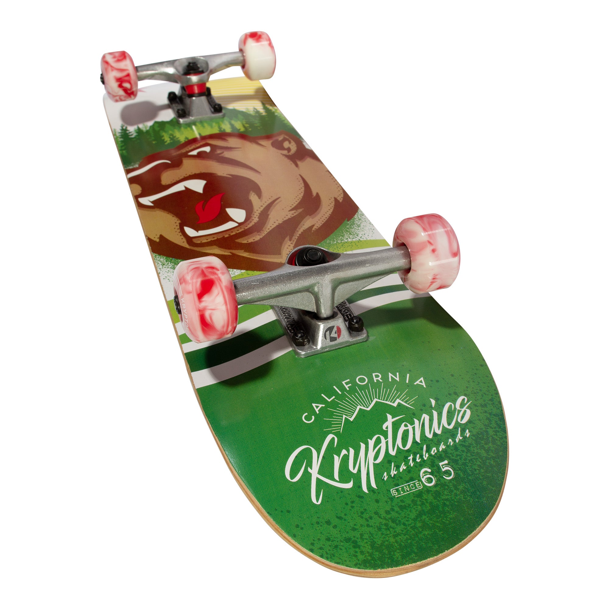 9 Ply Maple Deck Skateboard, Carbon Steel Bearings - Kryptonics