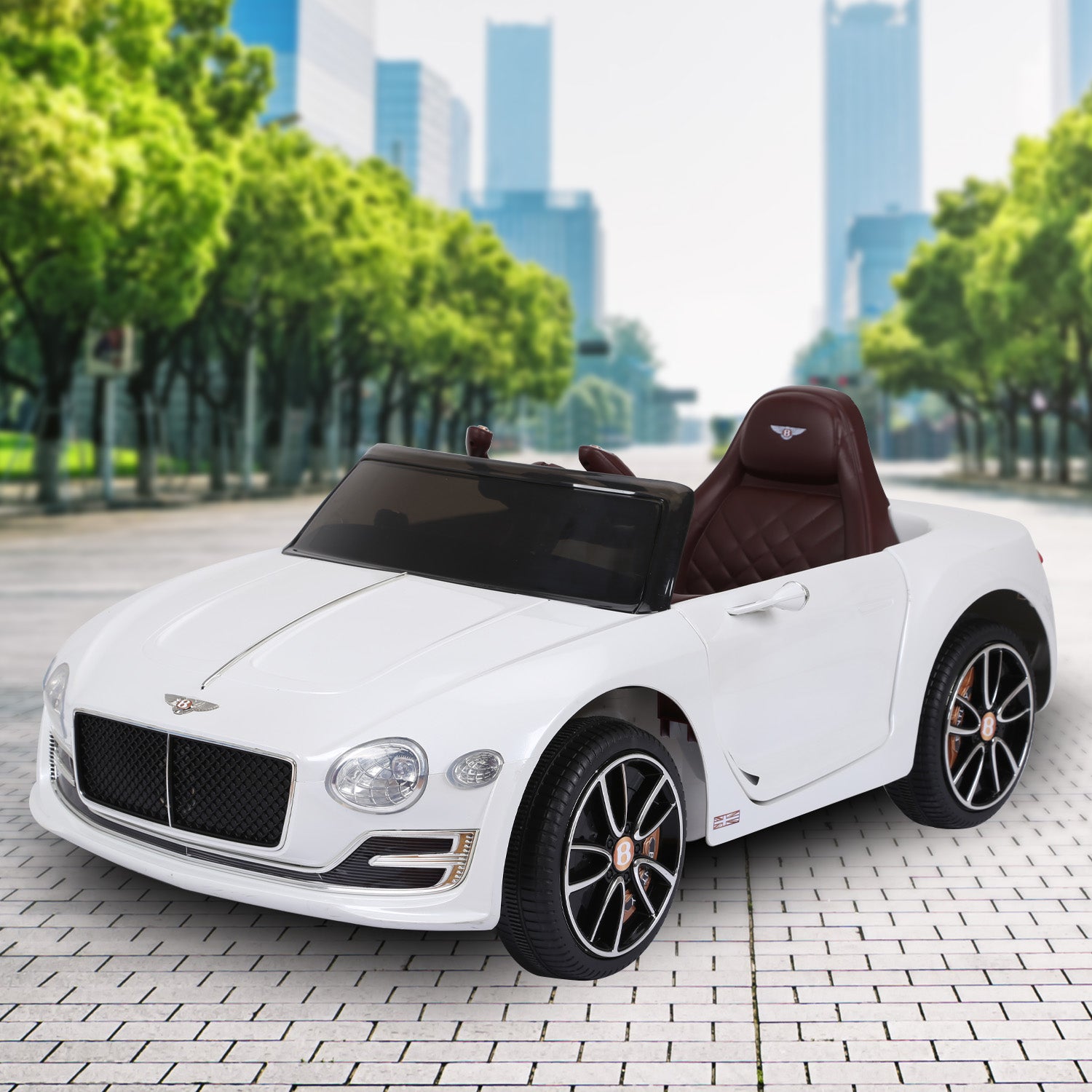 White Bentley 12 Speed Kids Ride On Electric Car - Remote Control