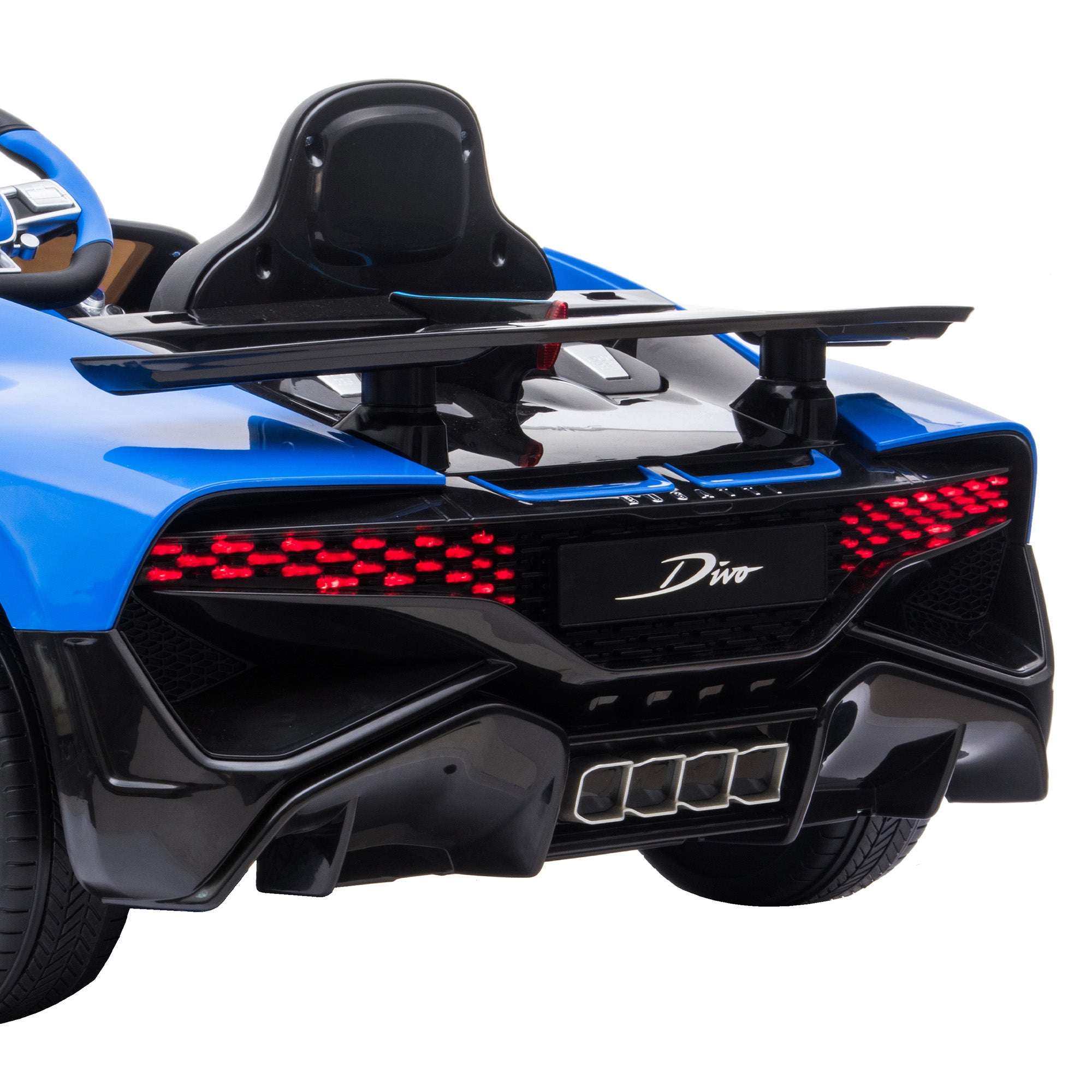 Blue Bugatti Divo Electric Ride On Car w/Remote, MP3, LED