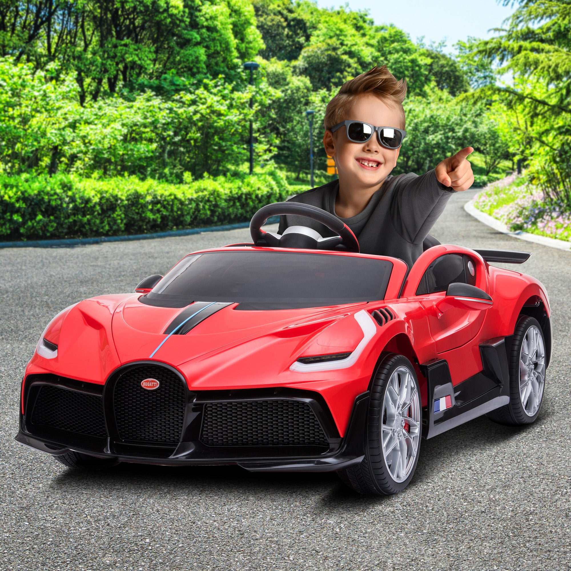 Licensed Bugatti Divo Red Kids Electric Ride On Car 12V7AH