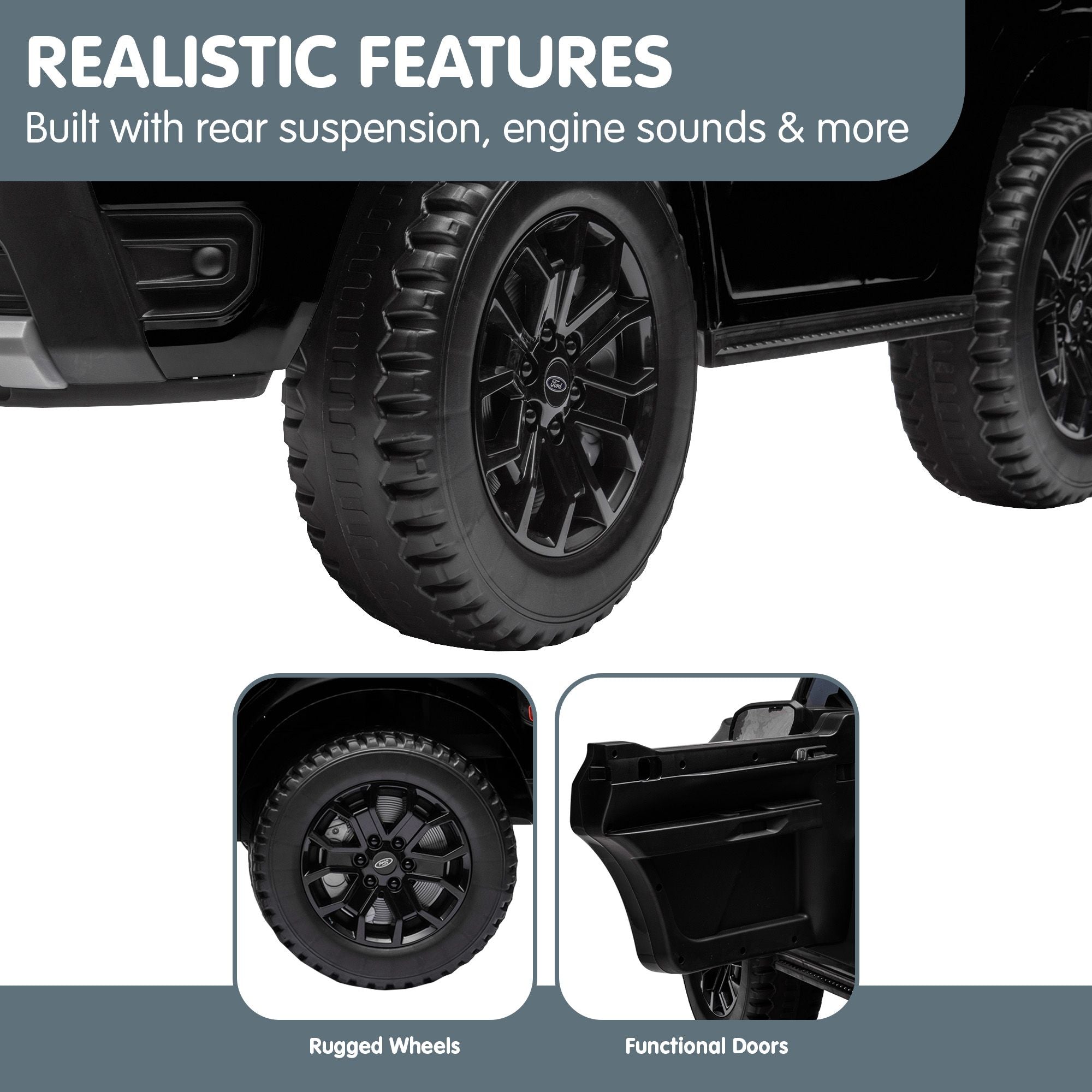 Kahuna Ford Ranger Electric Kids Ride On Car - Black