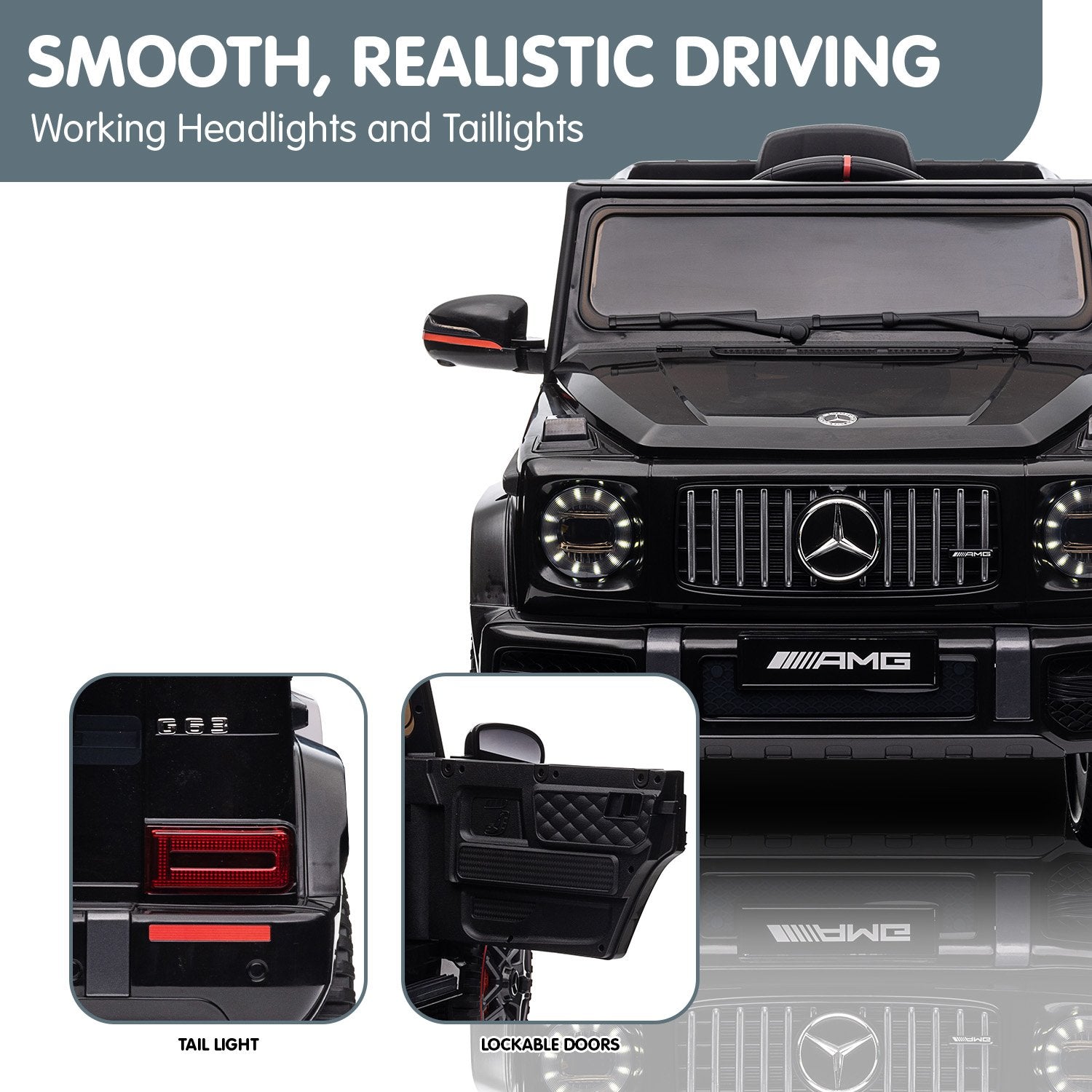 Rechargeable Mercedes AMG G63 Kids Electric Ride On Car - Black