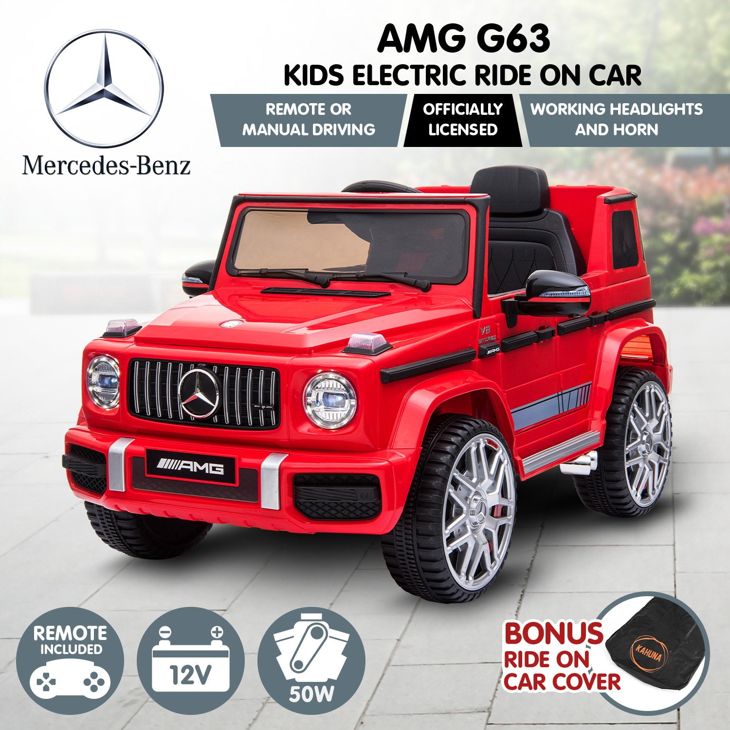 Mercedes Benz AMG G63 Electric Ride On Car with Remote - Red