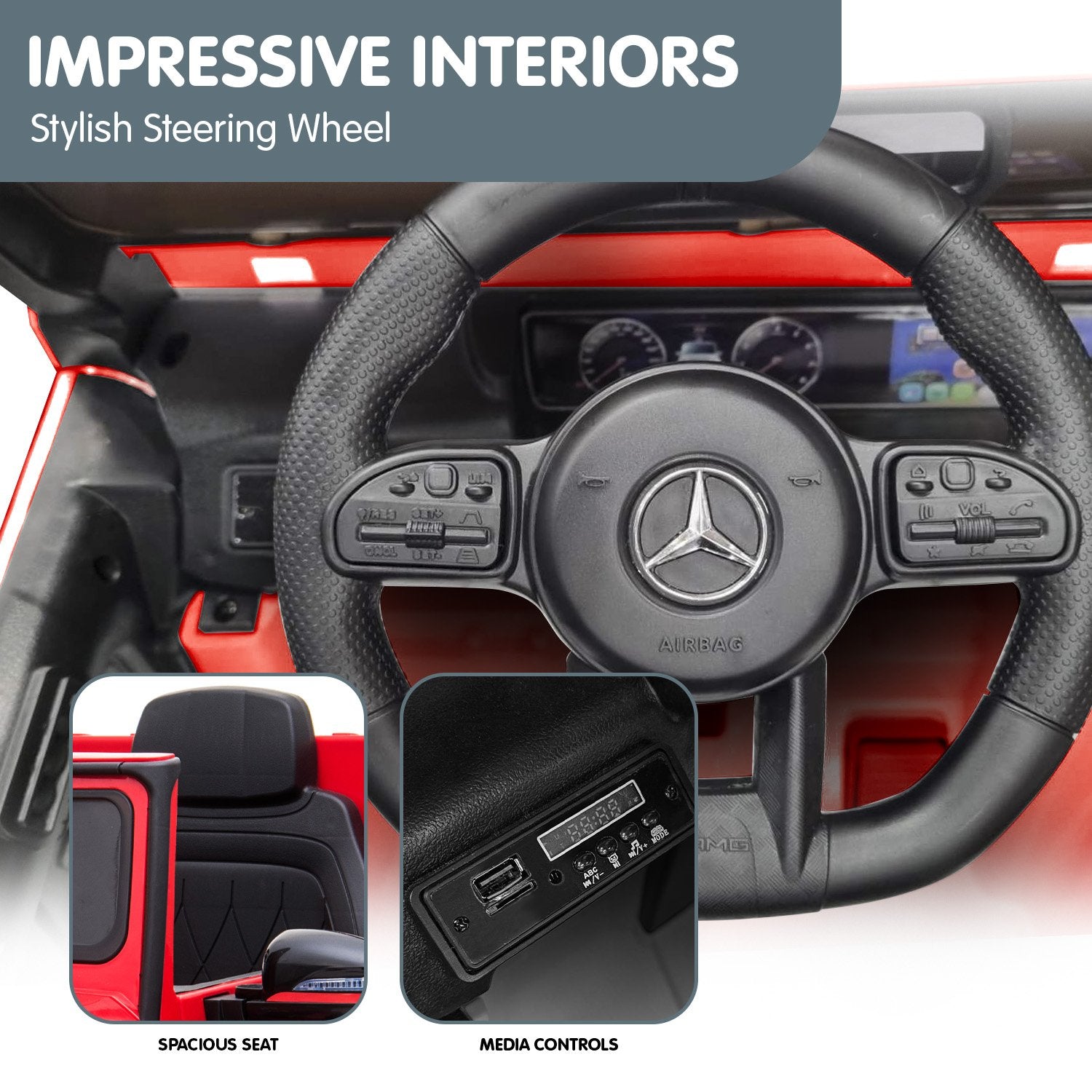 Mercedes Benz AMG G63 Electric Ride On Car with Remote - Red