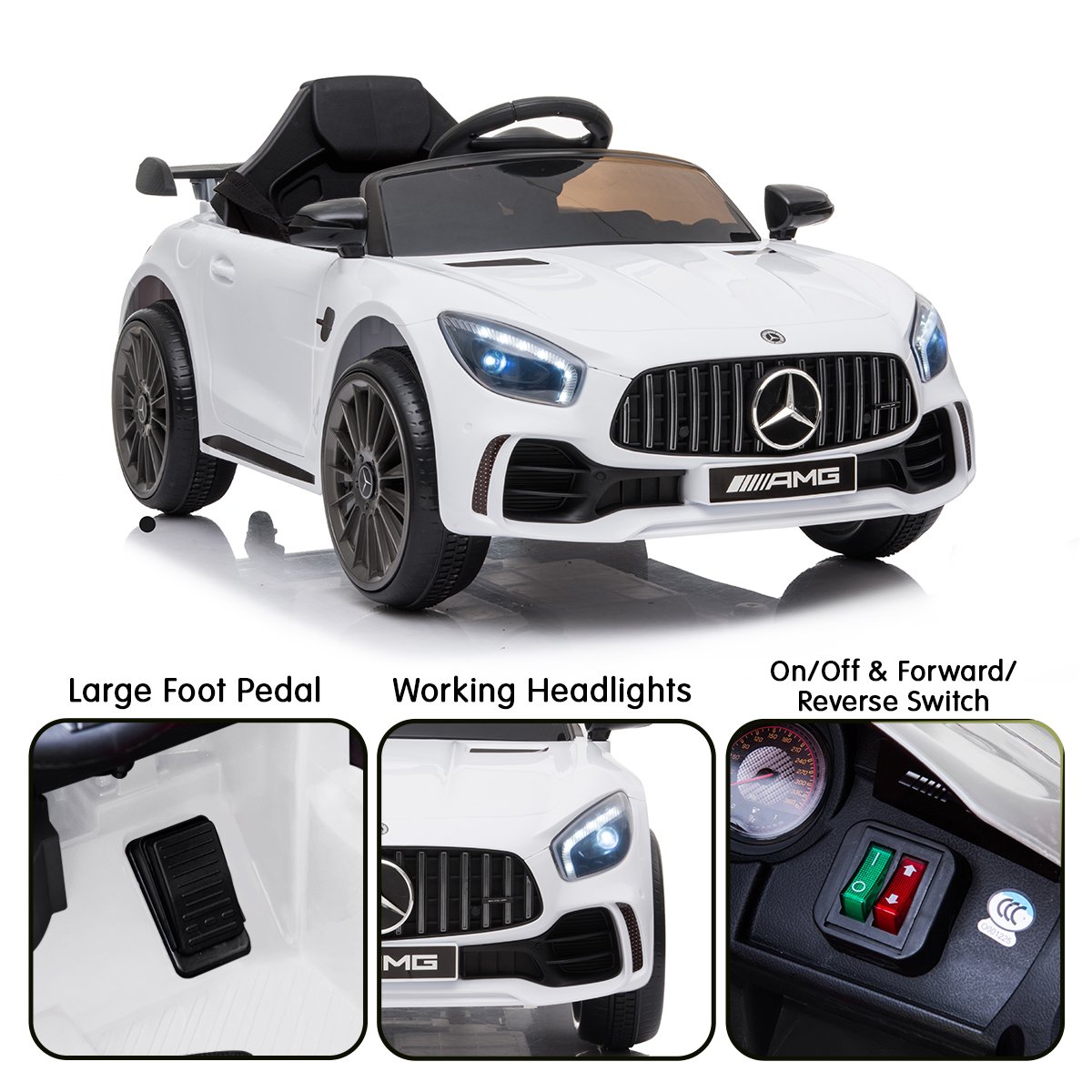 Mercedes-AMG GTR Kids Electric Ride On Car w/ Remote Control