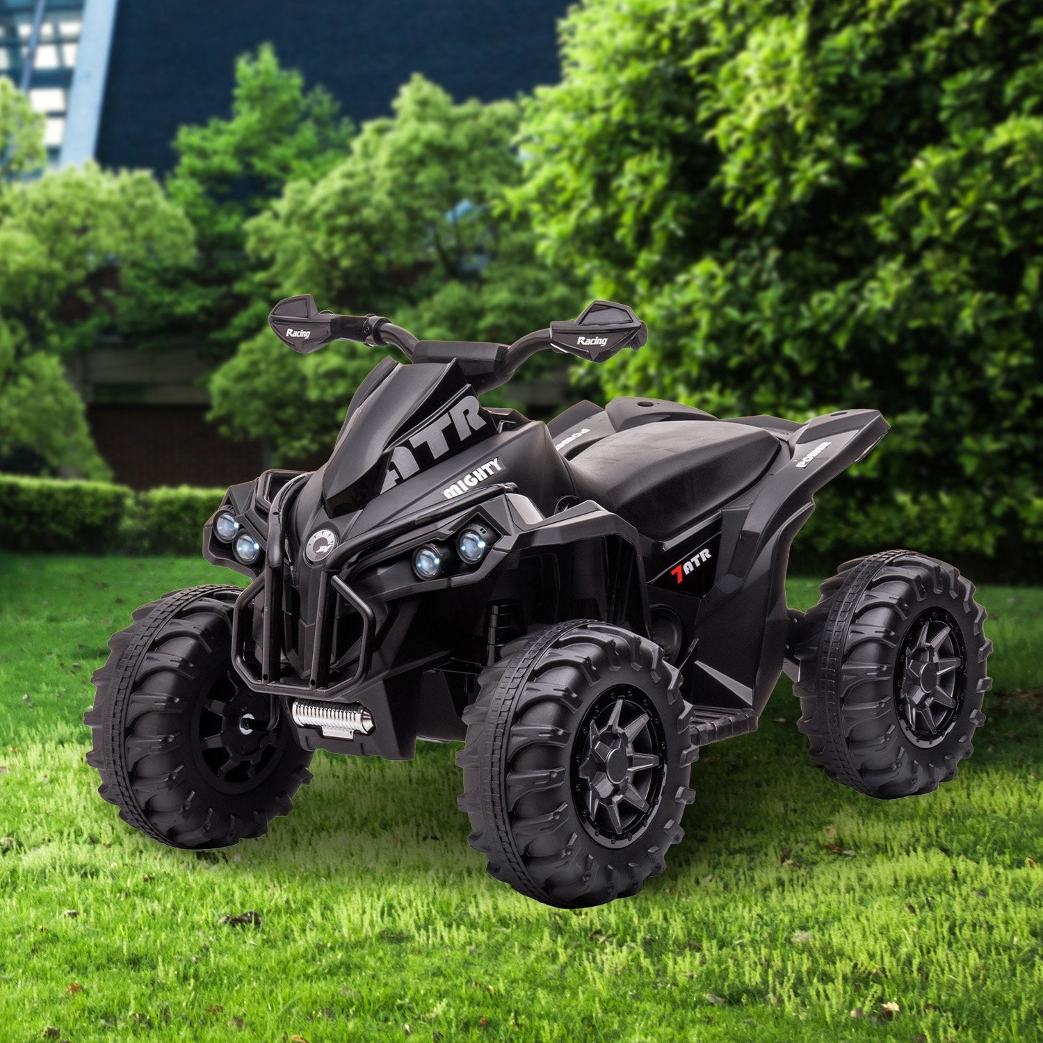 Black Kids Electric Ride On Quad Bike w/ MP3 & LED Lights