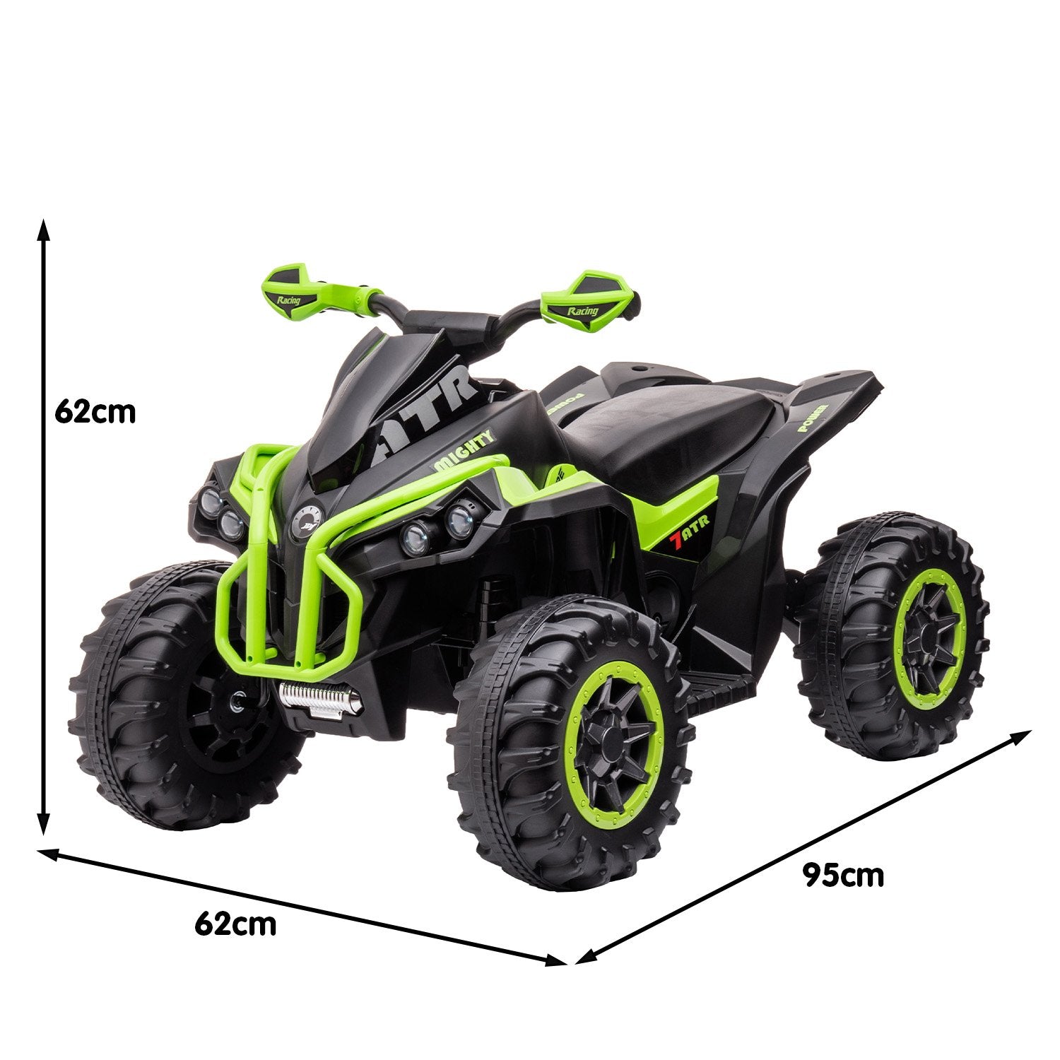 Green LED Electric Ride On Quad Bike with MP3, AUX - Kahuna