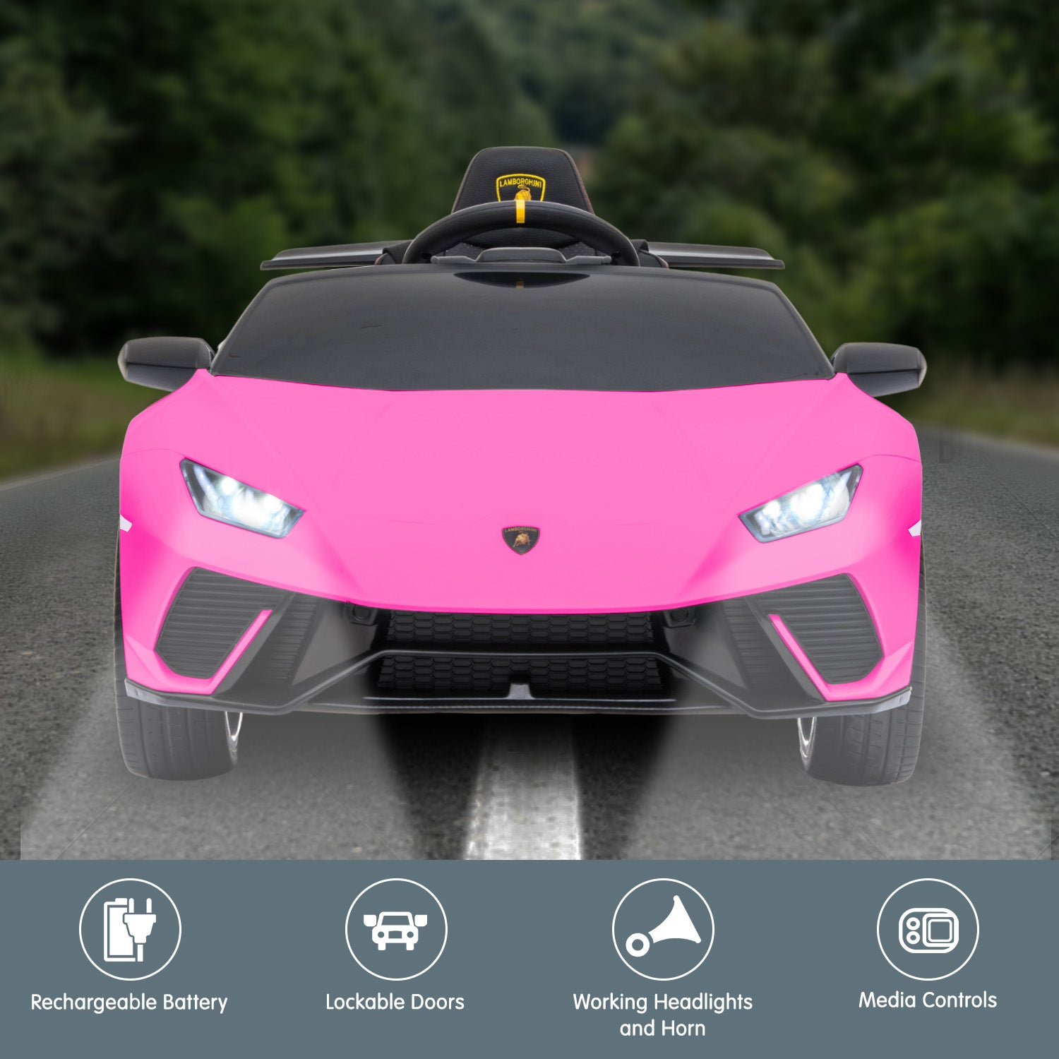 Lamborghini Performante Kids Pink Electric Ride On Car - Kahuna