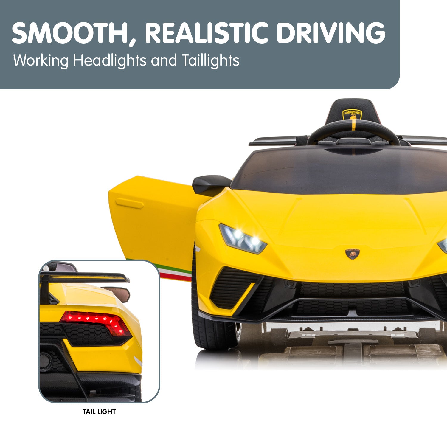 Yellow Lamborghini Kids Electric Ride On Car - Remote Control