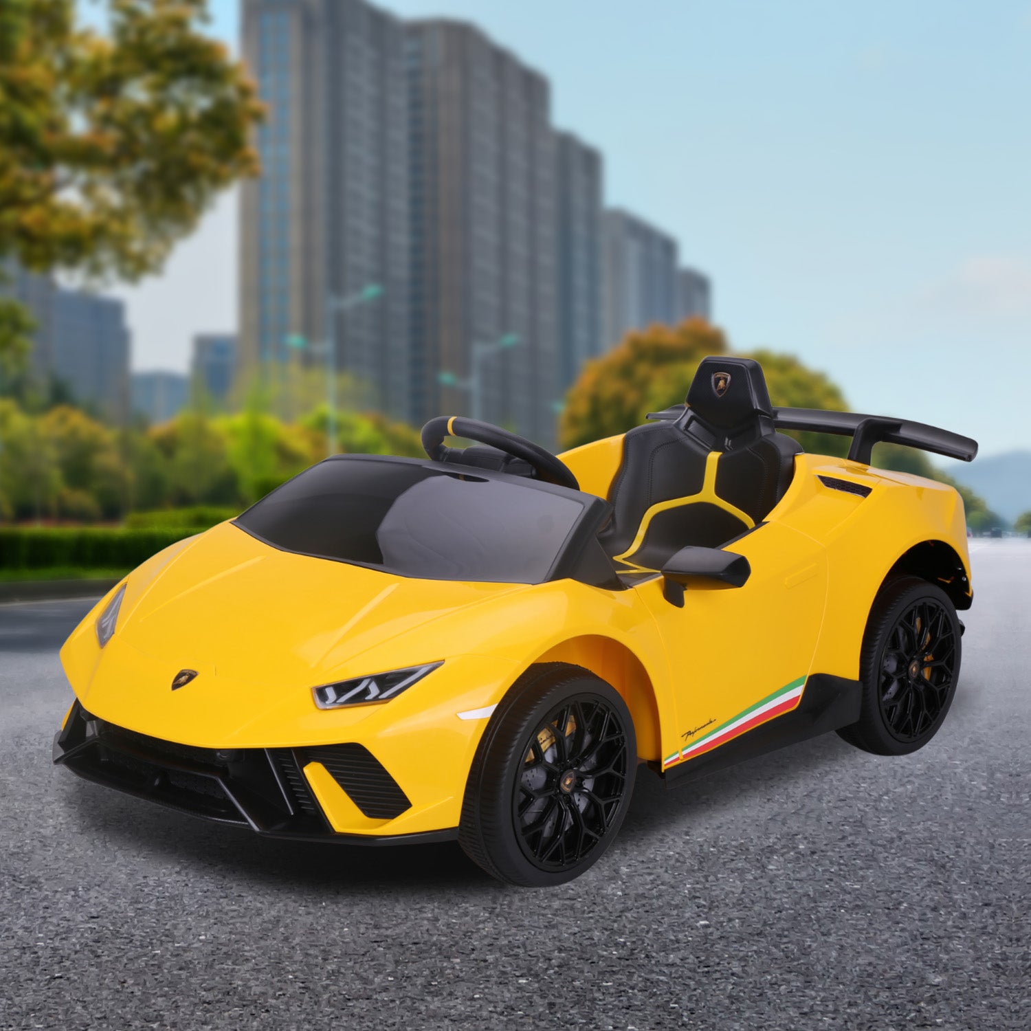 Yellow Lamborghini Kids Electric Ride On Car - Remote Control