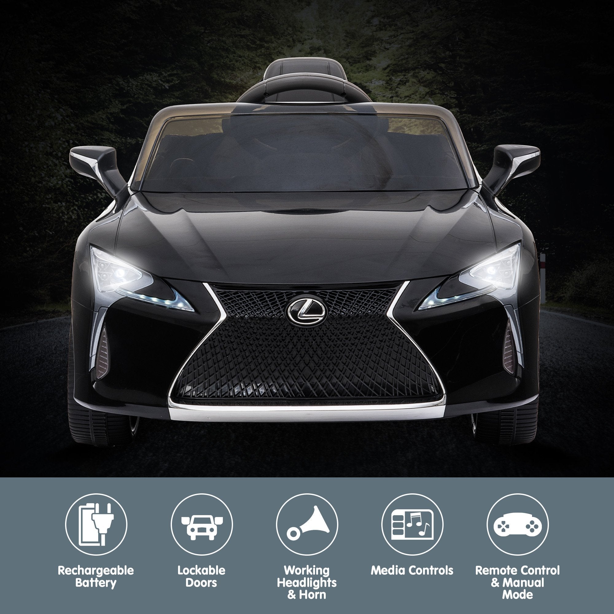 Licensed Lexus LC 500 Kids Electric Car, LED Lights, Remote