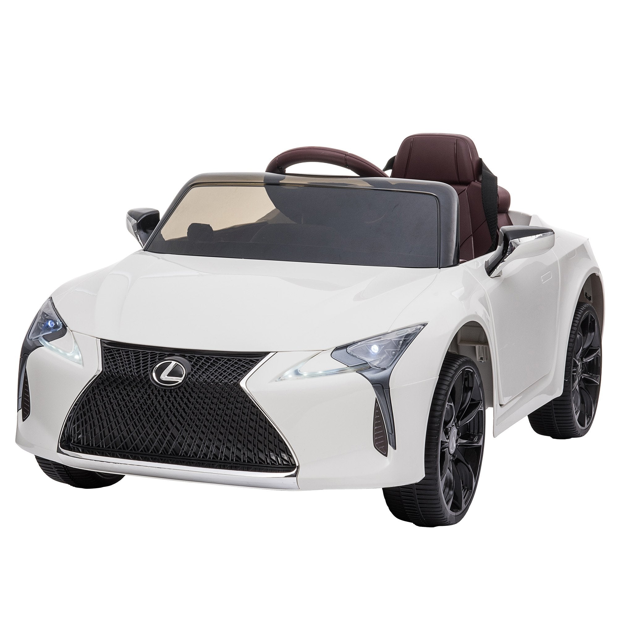 White Licensed Lexus LC 500 Kids Electric Ride-On Car LED Lights