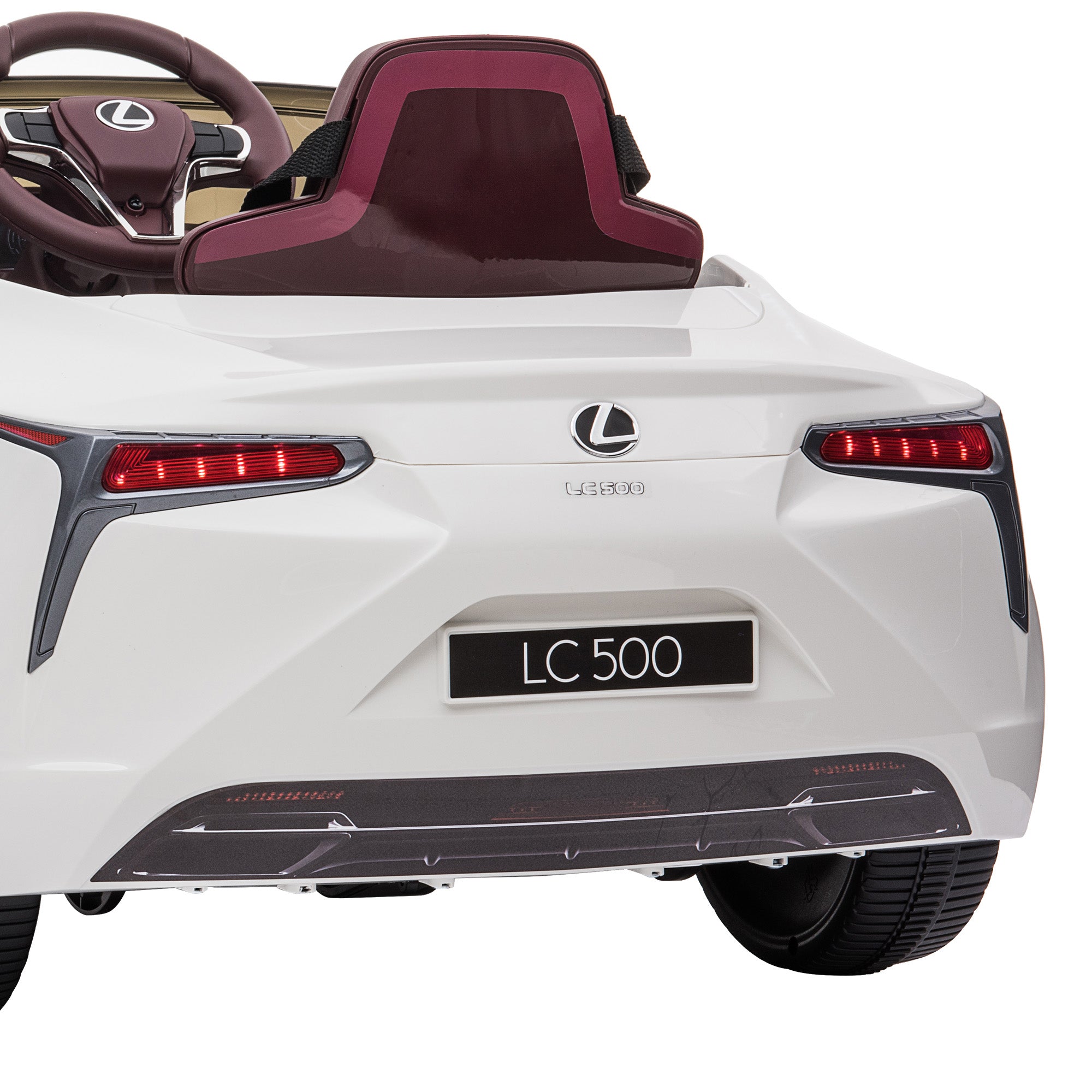 White Licensed Lexus LC 500 Kids Electric Ride-On Car LED Lights