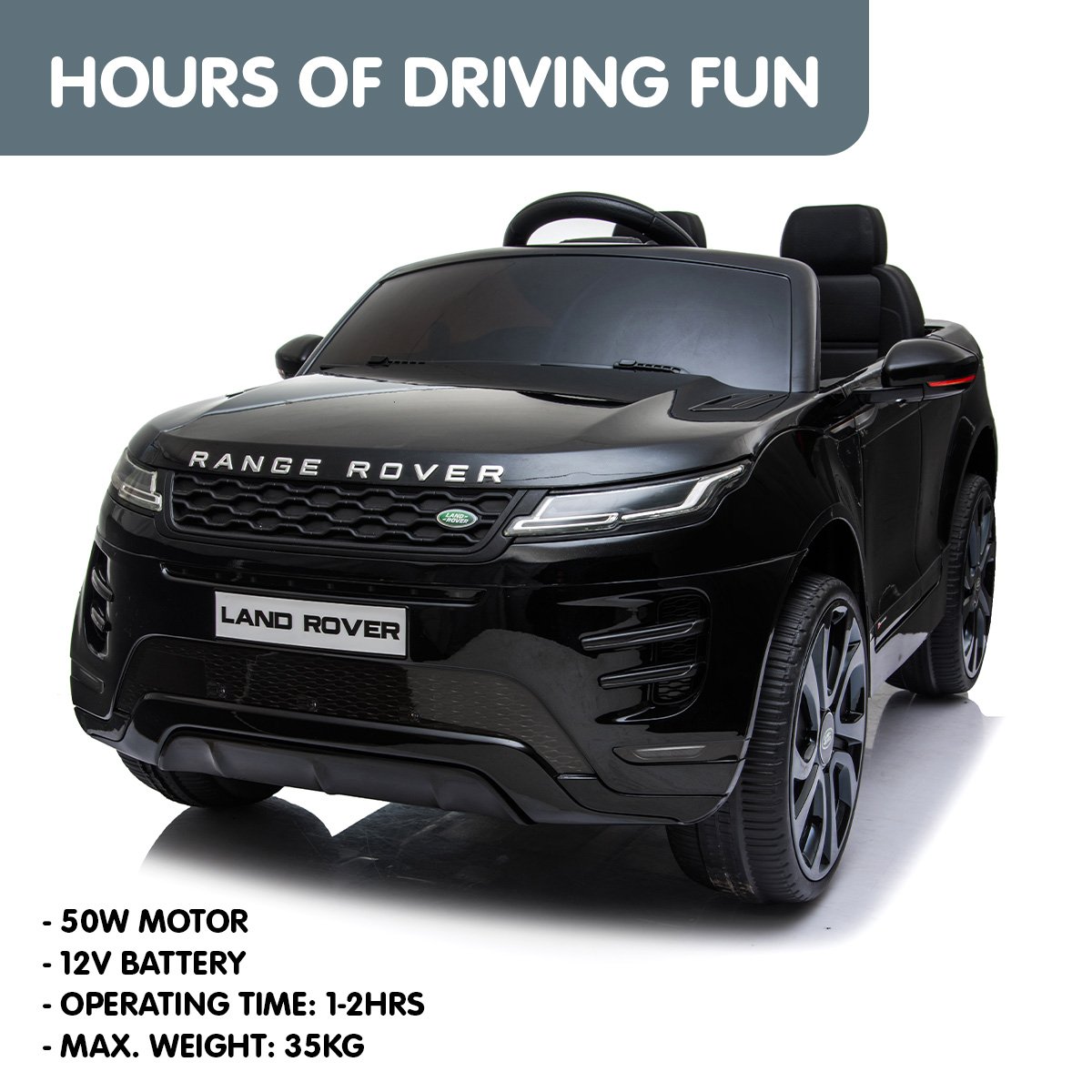 Licensed Land Rover Kids Electric Ride On Car, Black