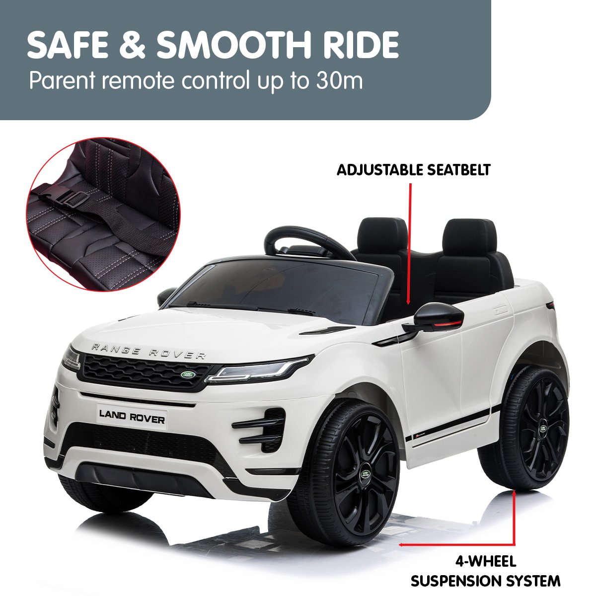 Land Rover Kids Electric Ride On Car, Remote, Lights, 12V, Kahuna