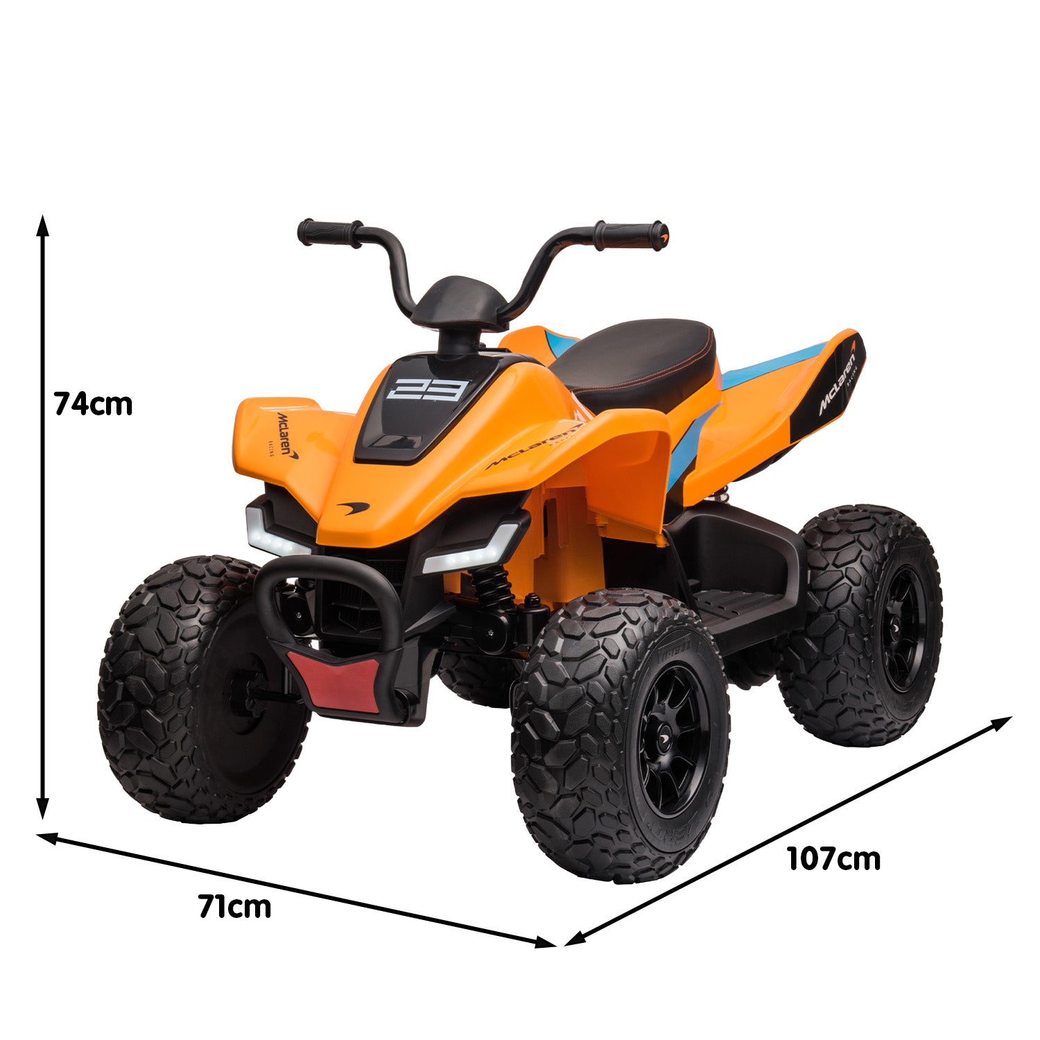 McLaren MCL35 Ride On Quad Bike-LED, Radio, MP3, Orange