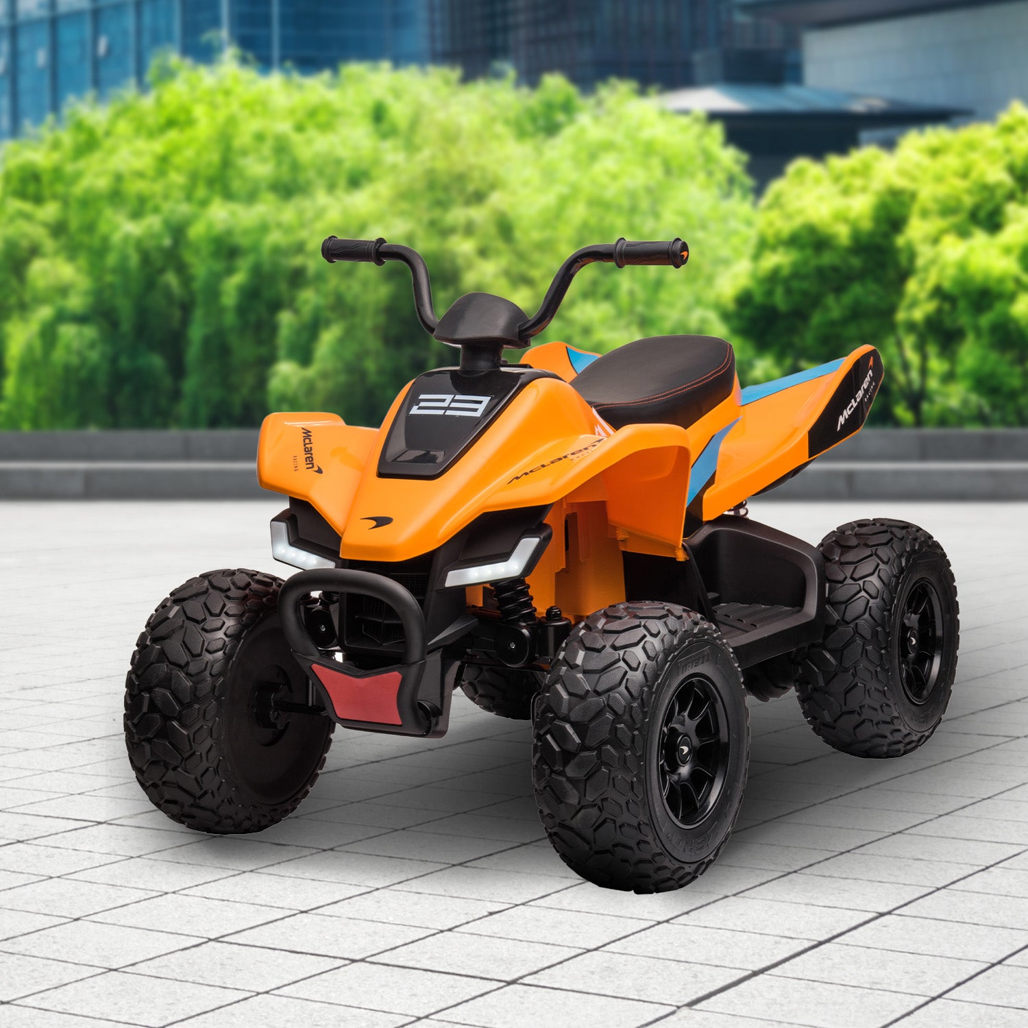 McLaren MCL35 Ride On Quad Bike-LED, Radio, MP3, Orange