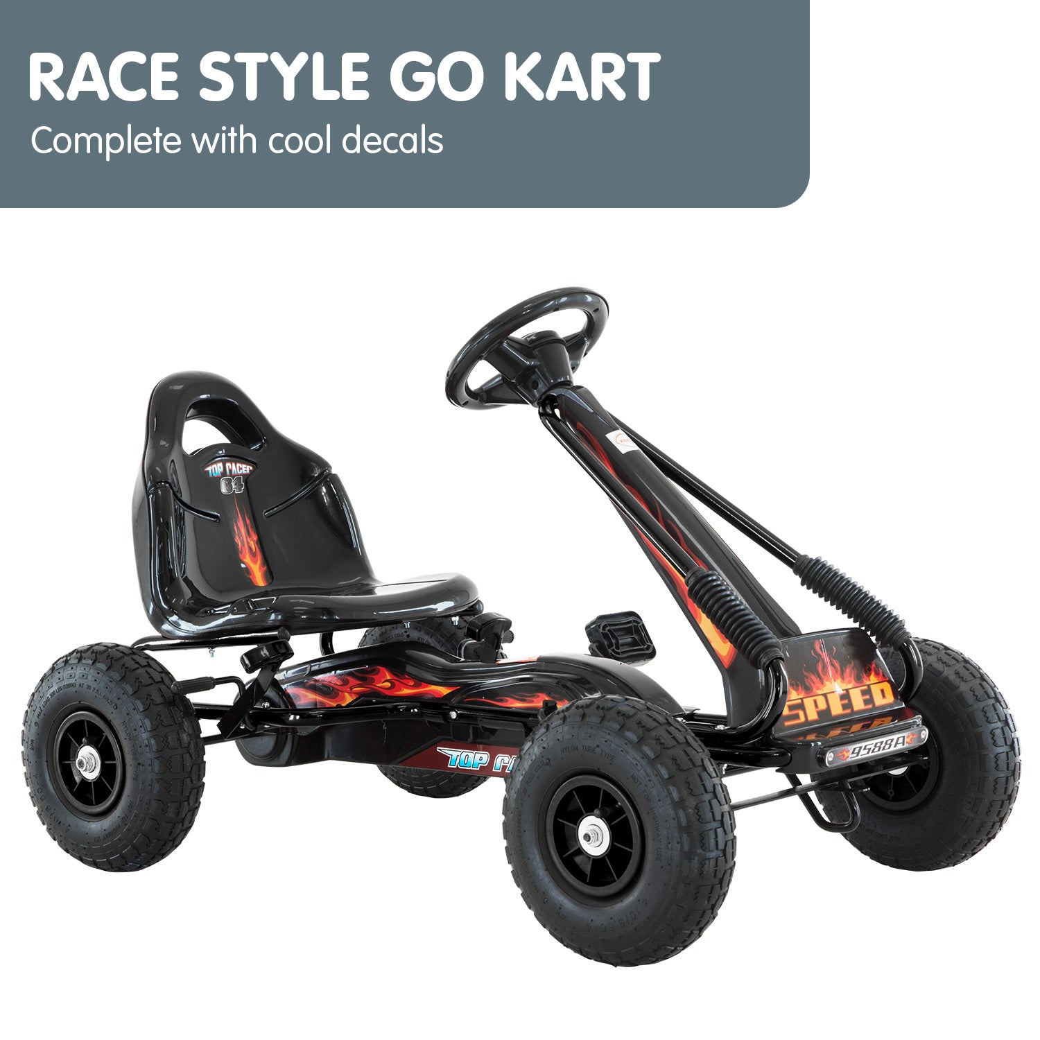 Sturdy Pedal-Powered Kids' Go Kart with Brakes - Kahuna