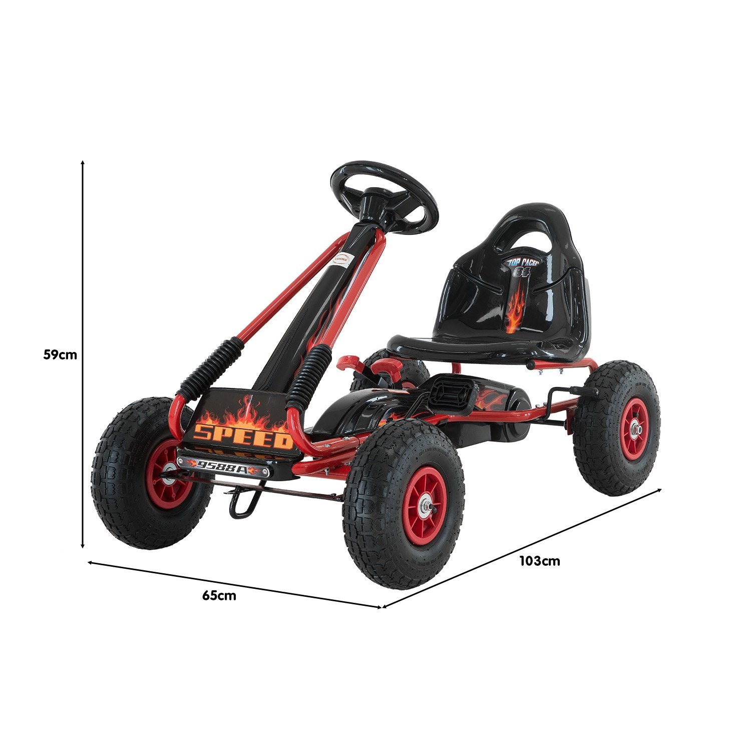 Kids Pedal Go Kart, Built Frame, Rubber Tyres - Kahuna