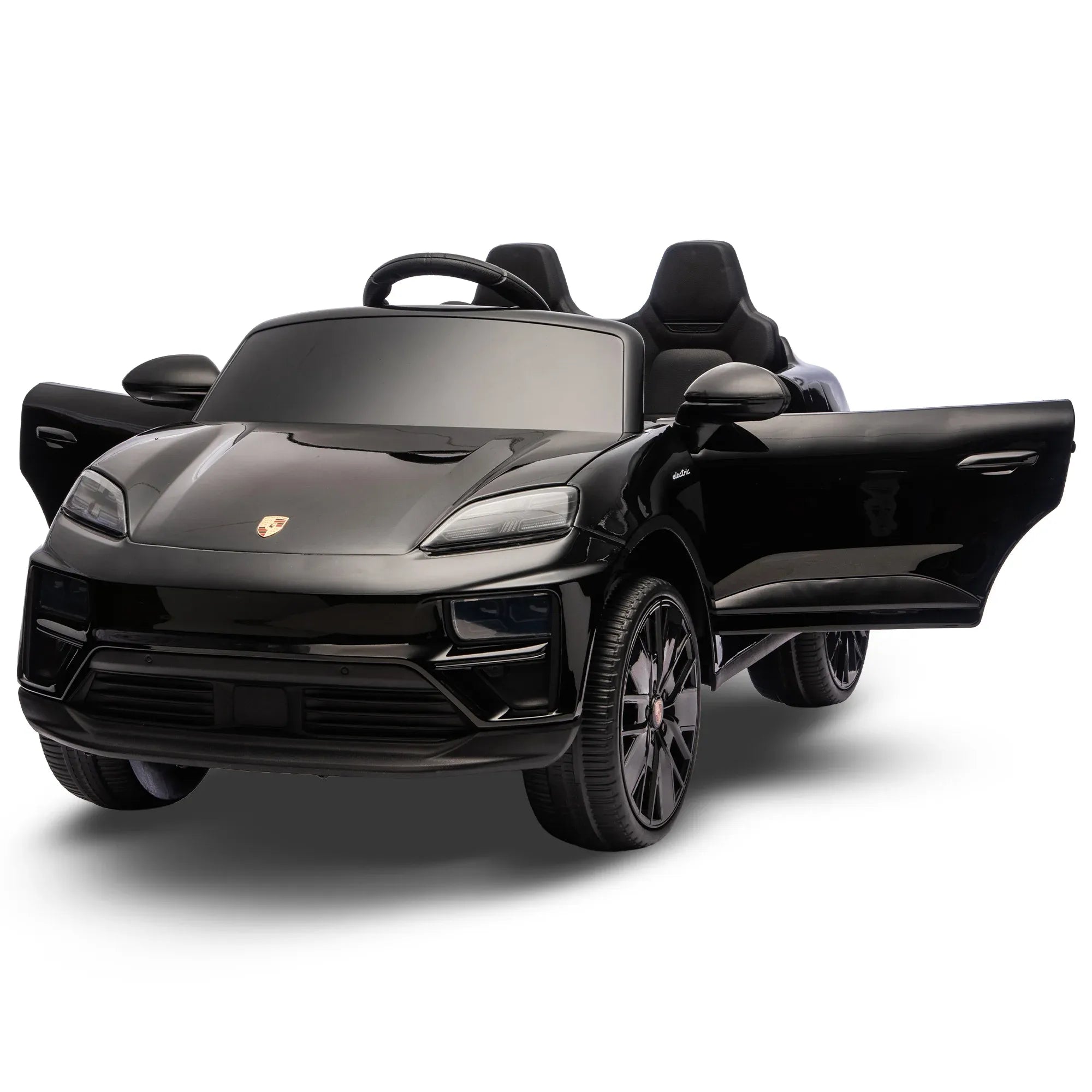 Kahuna Black Porsche Macan Turbo EV Kids Ride On Car 12V Electric Car