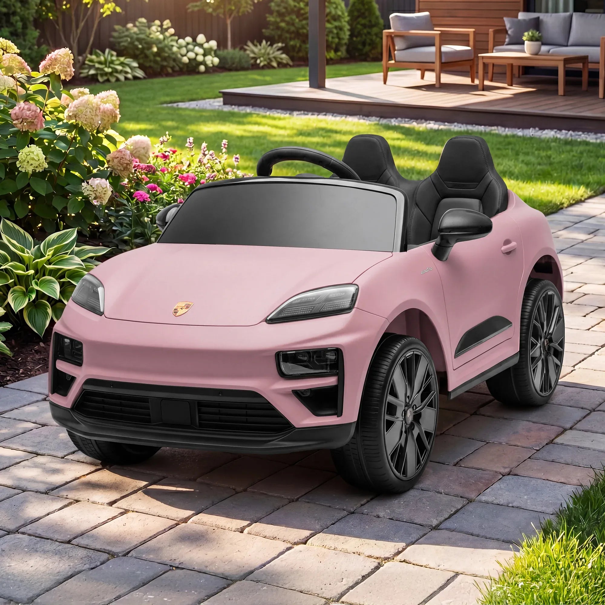 Kahuna Pink Porsche Macan Turbo EV Kids Ride On Car 12V Electric Car