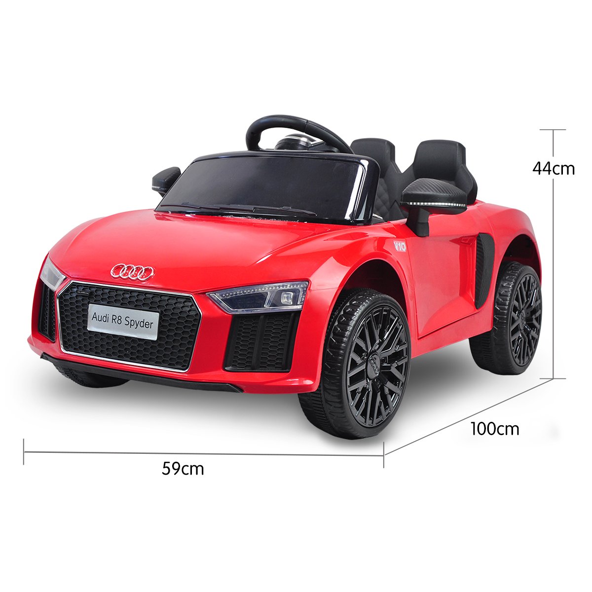 Audi R8 Spyder Kids Ride-On Car, Remote, MP3, Red - Kahuna