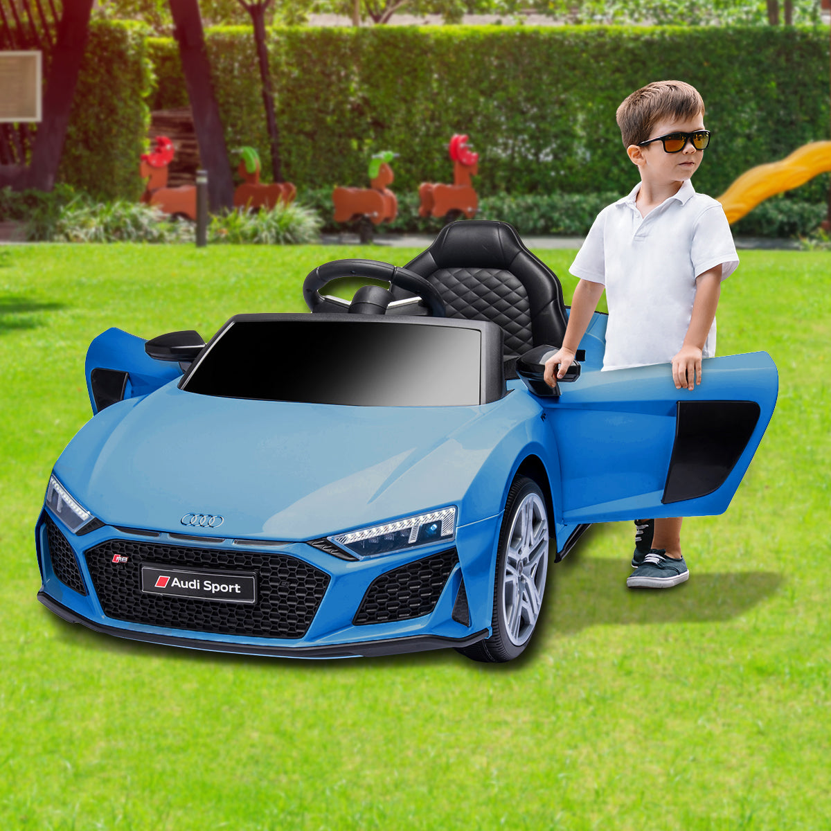 Licensed Audi Sport Kids Electric Ride On Car w/ Remote, Blue