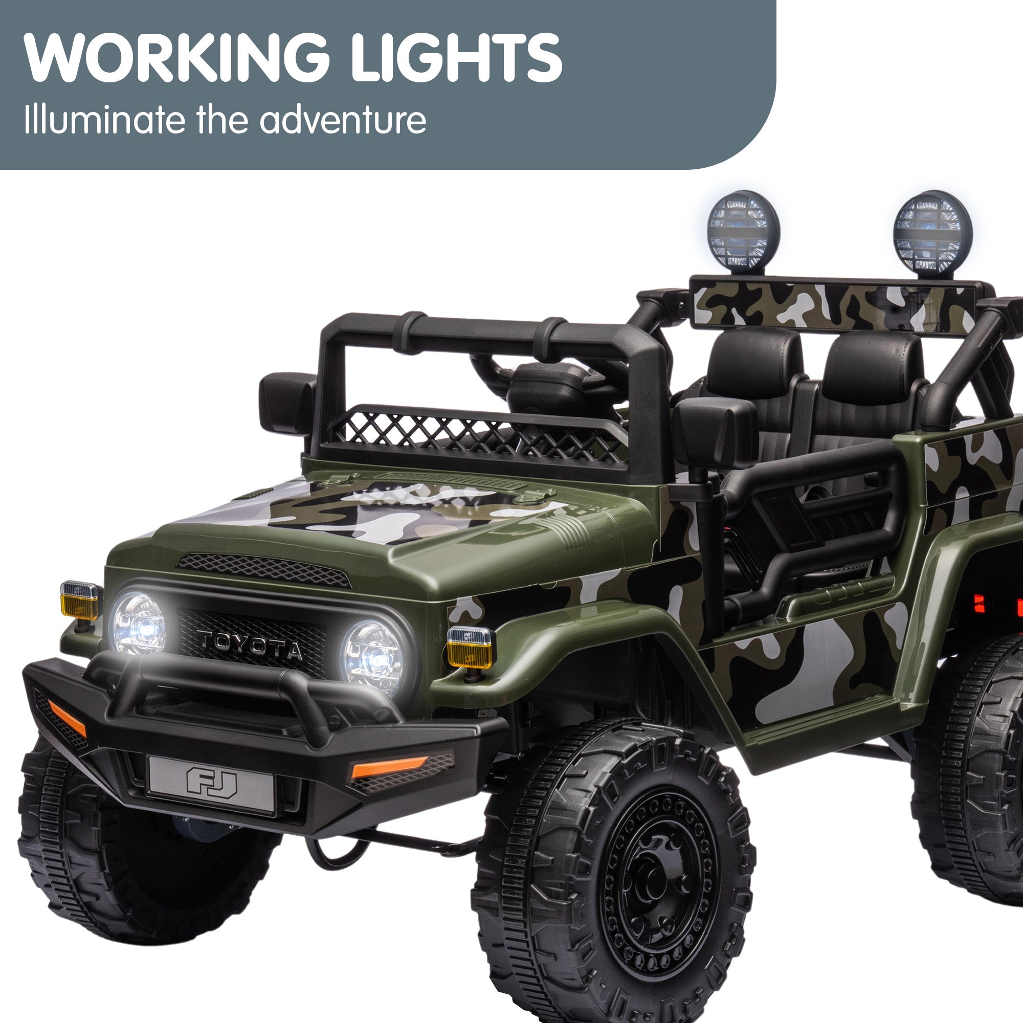 LED Lights Toyota FJ Cruiser Kids Electric Ride On Car