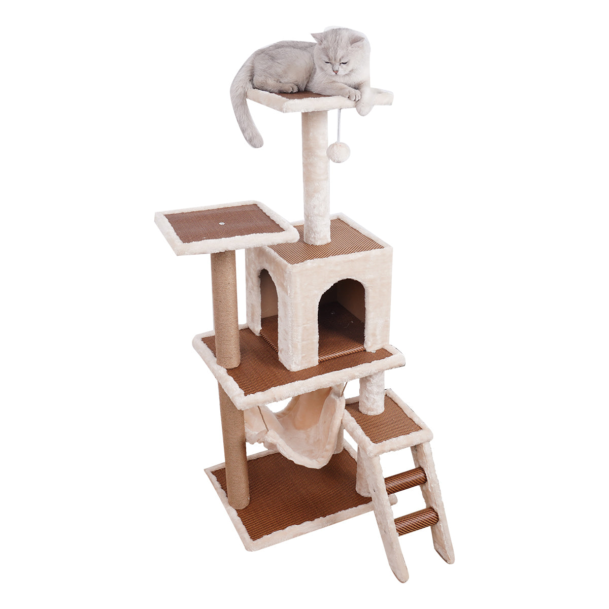 Eco-friendly Cat Tree with Scratching Post & Hammock - Furtastic