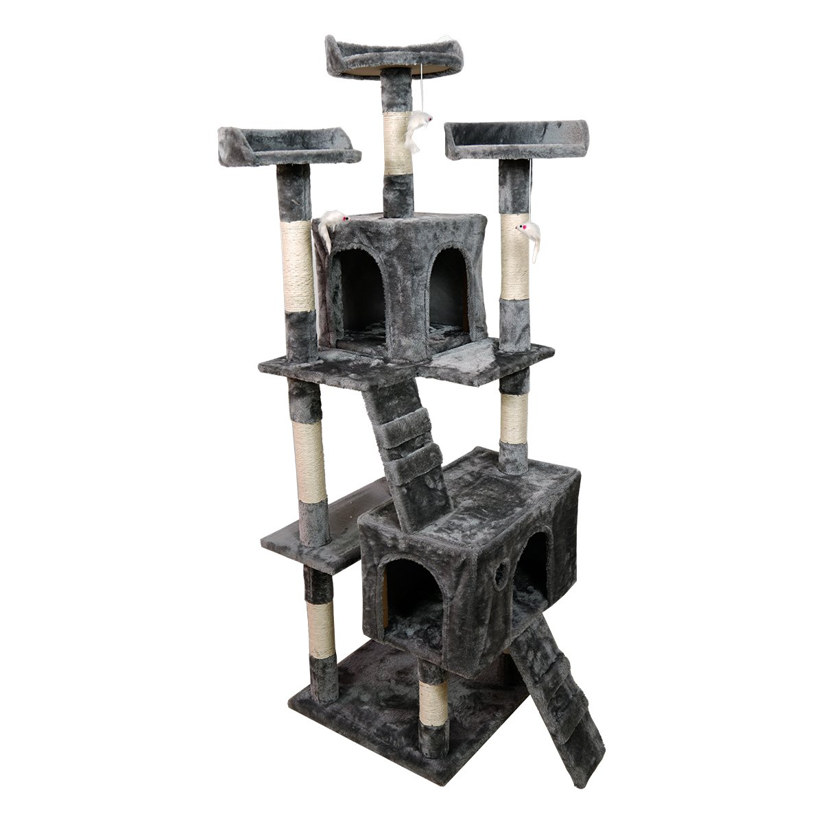 170cm Eco Cat Tree w/ Cubby Houses, Toys & Scratching Posts