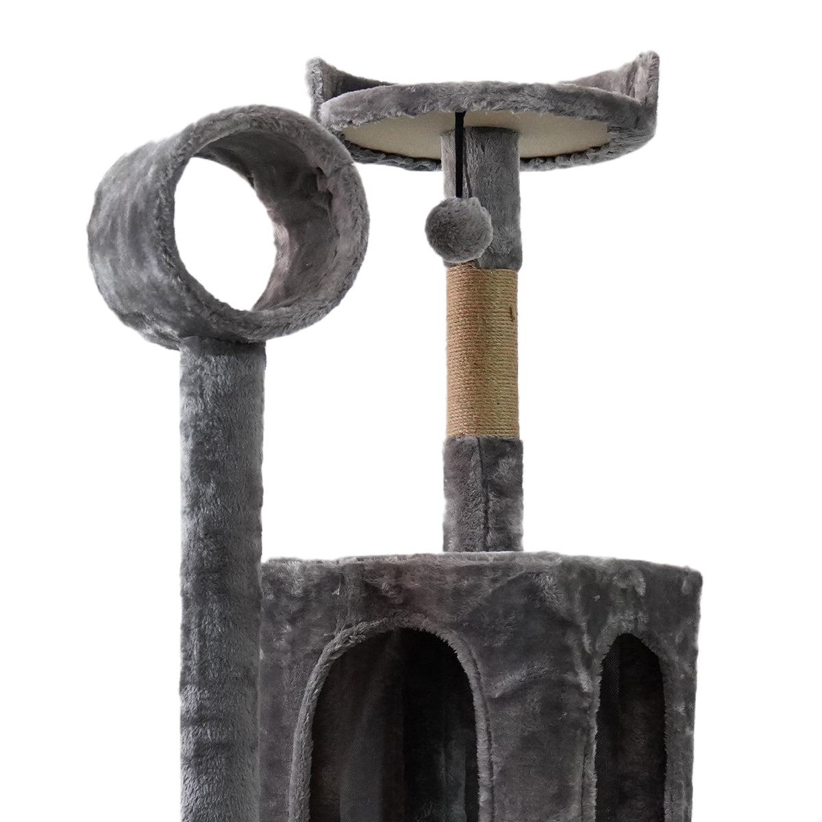 135cm Multi-Level Cat Tree, Scratching, Dark Grey - Furtastic