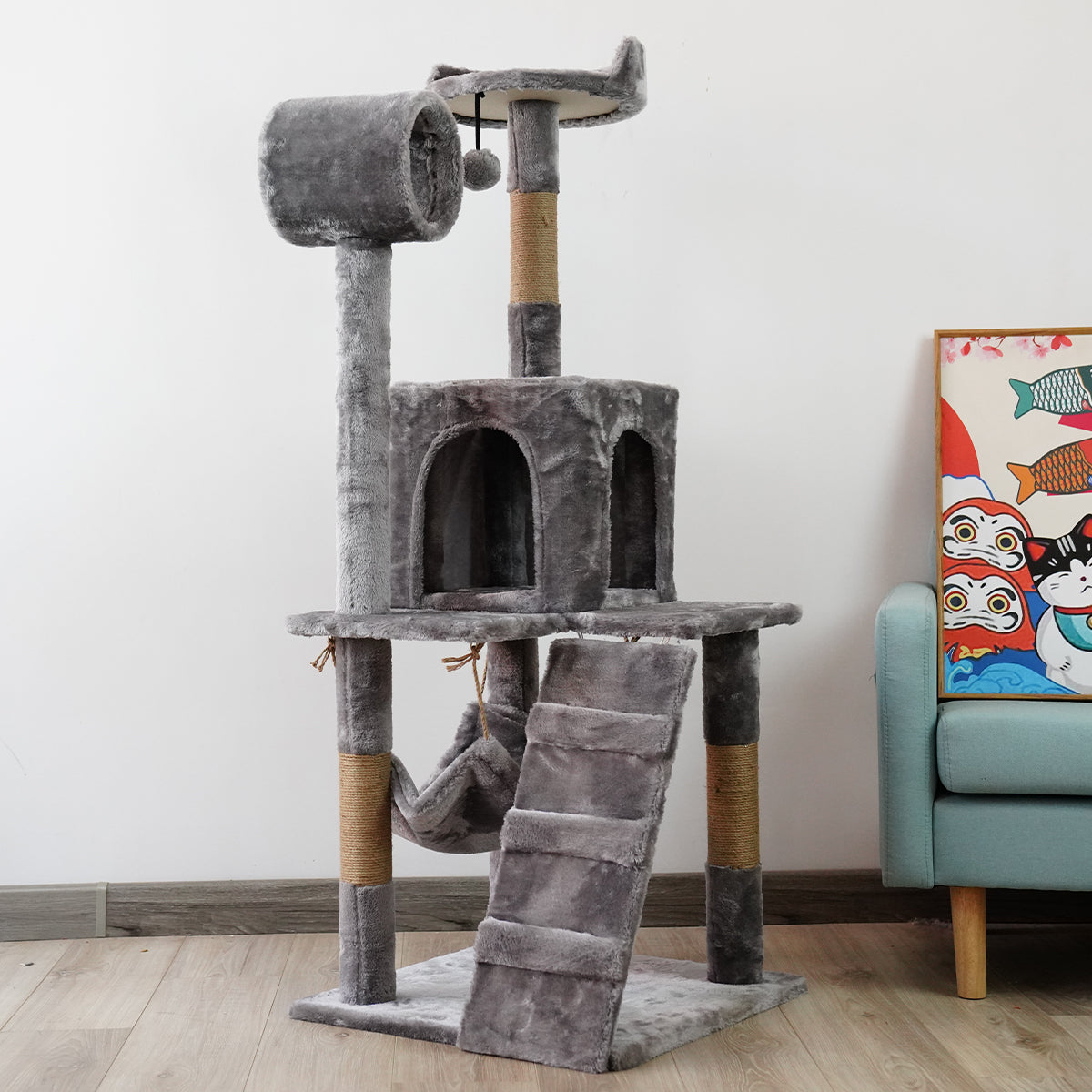 Multi-Level Cat Tree, Hammock & Scratching Post - Furtastic