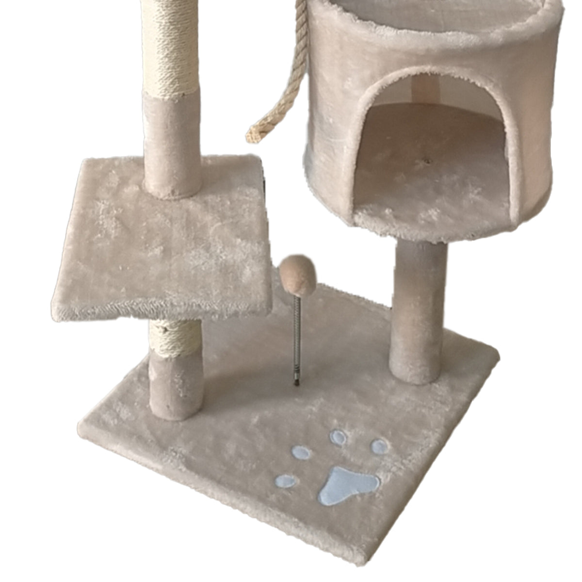 110cm Plush Multi-Level Cat Tree with Toys & Posts