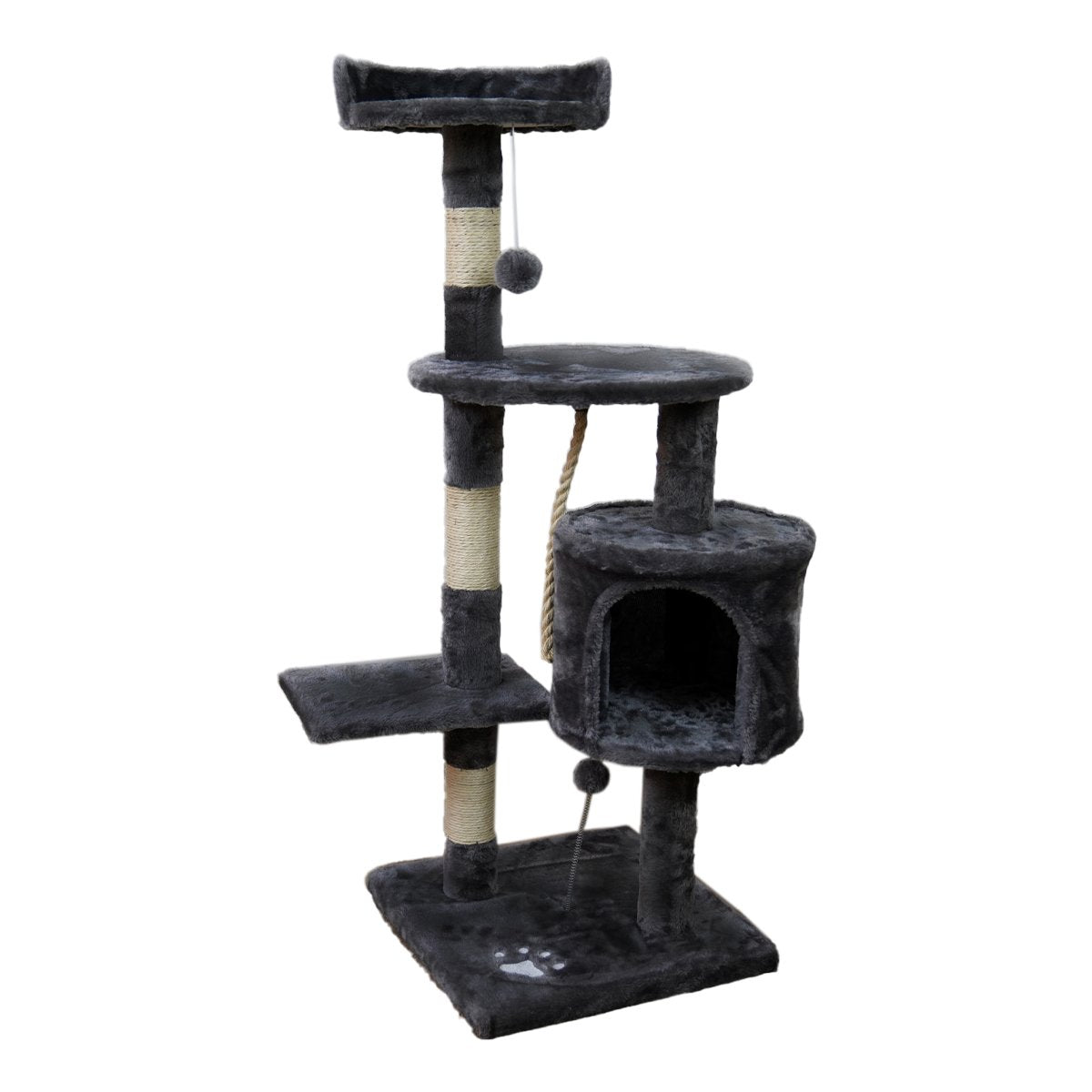 Eco-Friendly 110cm Cat Tree with Toys and Scratching Posts