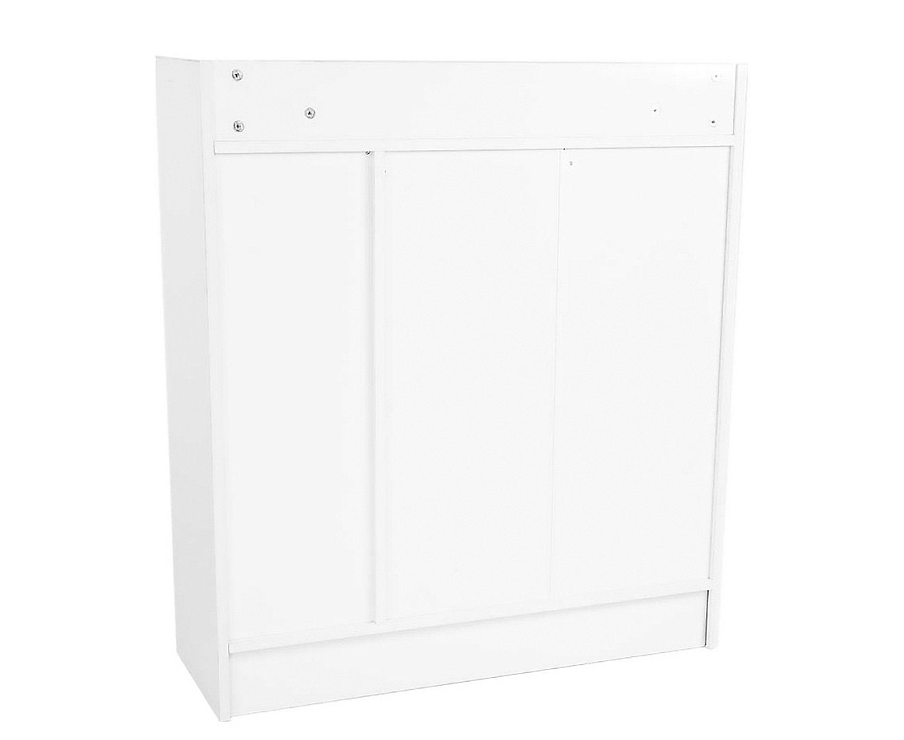 White Melamine Shoe Cabinet 21 Pairs - Adjustable Shelves