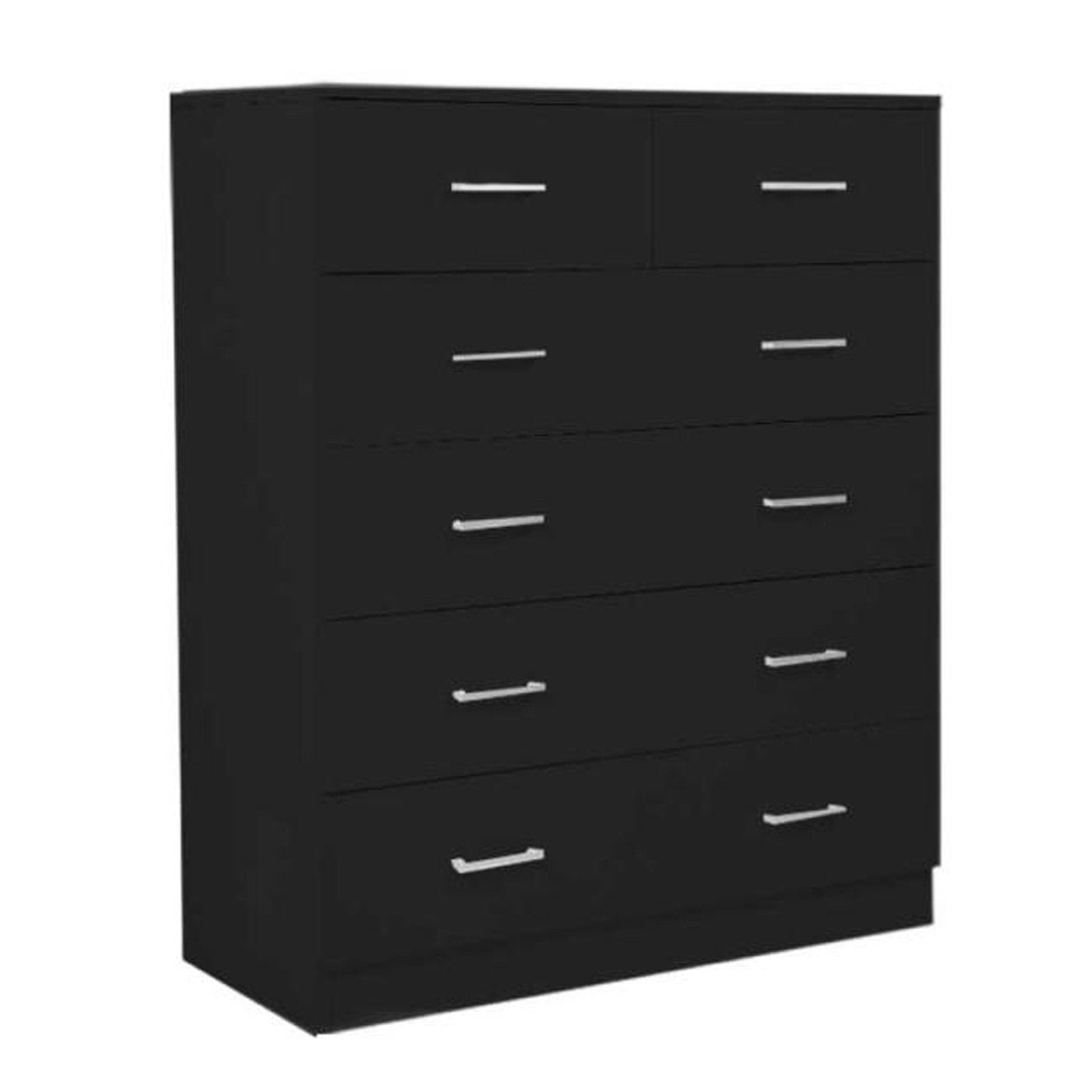 Black 6-Drawer Particle Board Tallboy Dresser - Sarantino