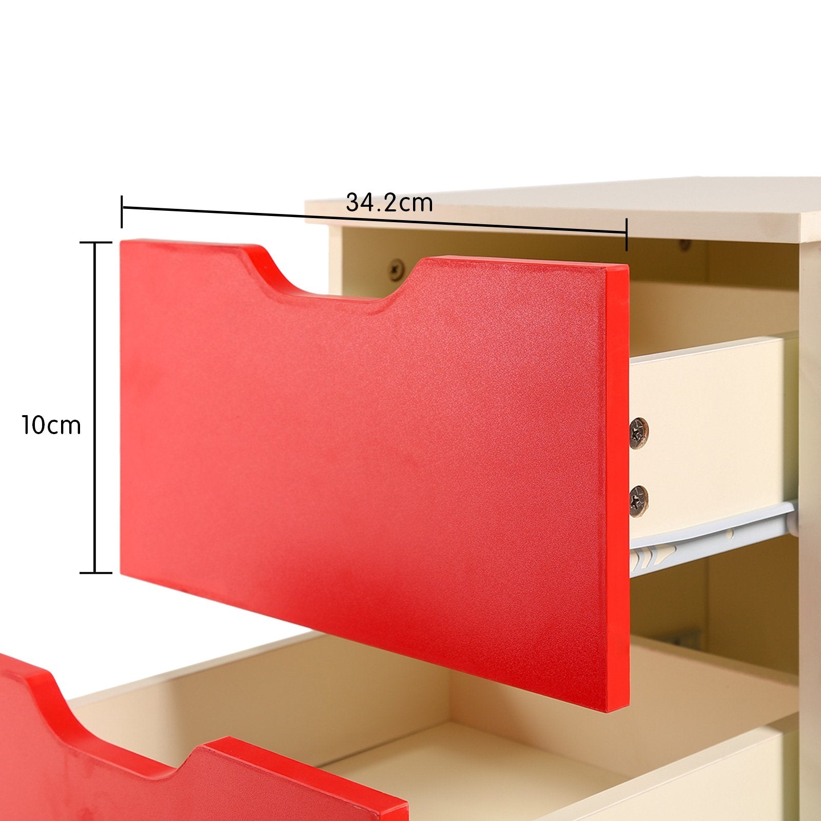 Matte Finish Bedside Table Storage with 2 Drawers