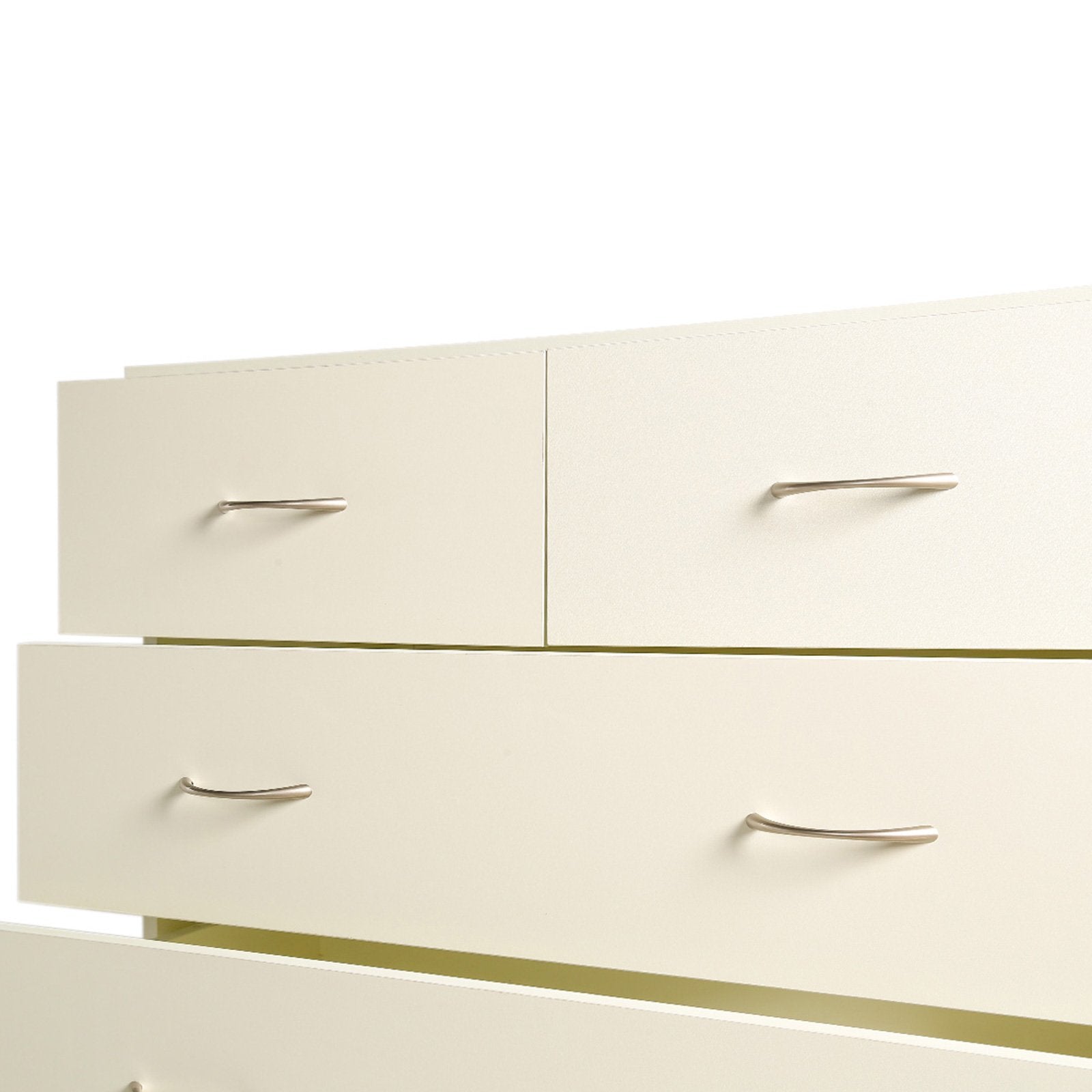 6 Drawer Tallboy Dresser, Melamine Finish, White Cabinet